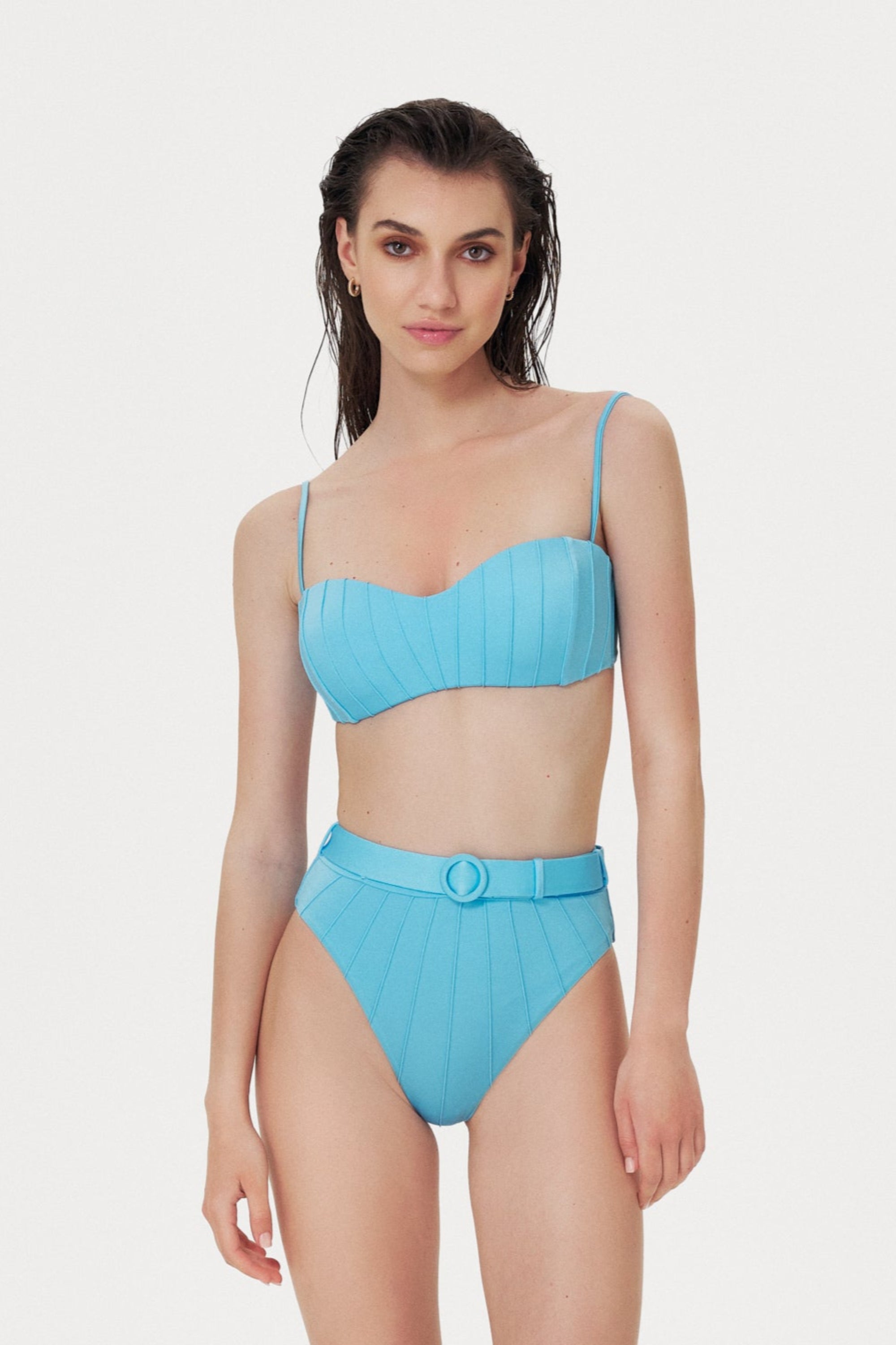 Baby Blue Coquillage Bandeau Top