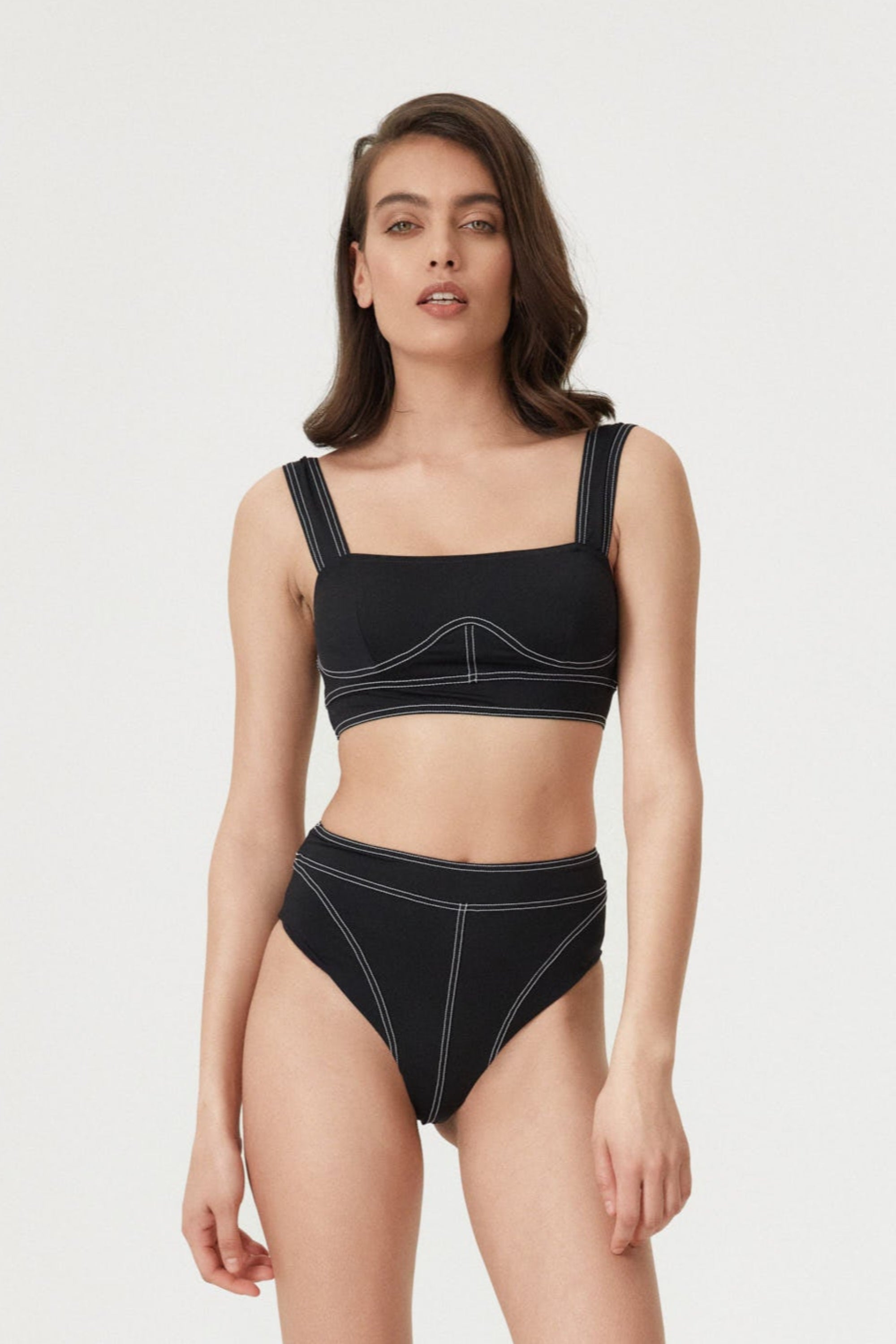 Black Corset Lines Top