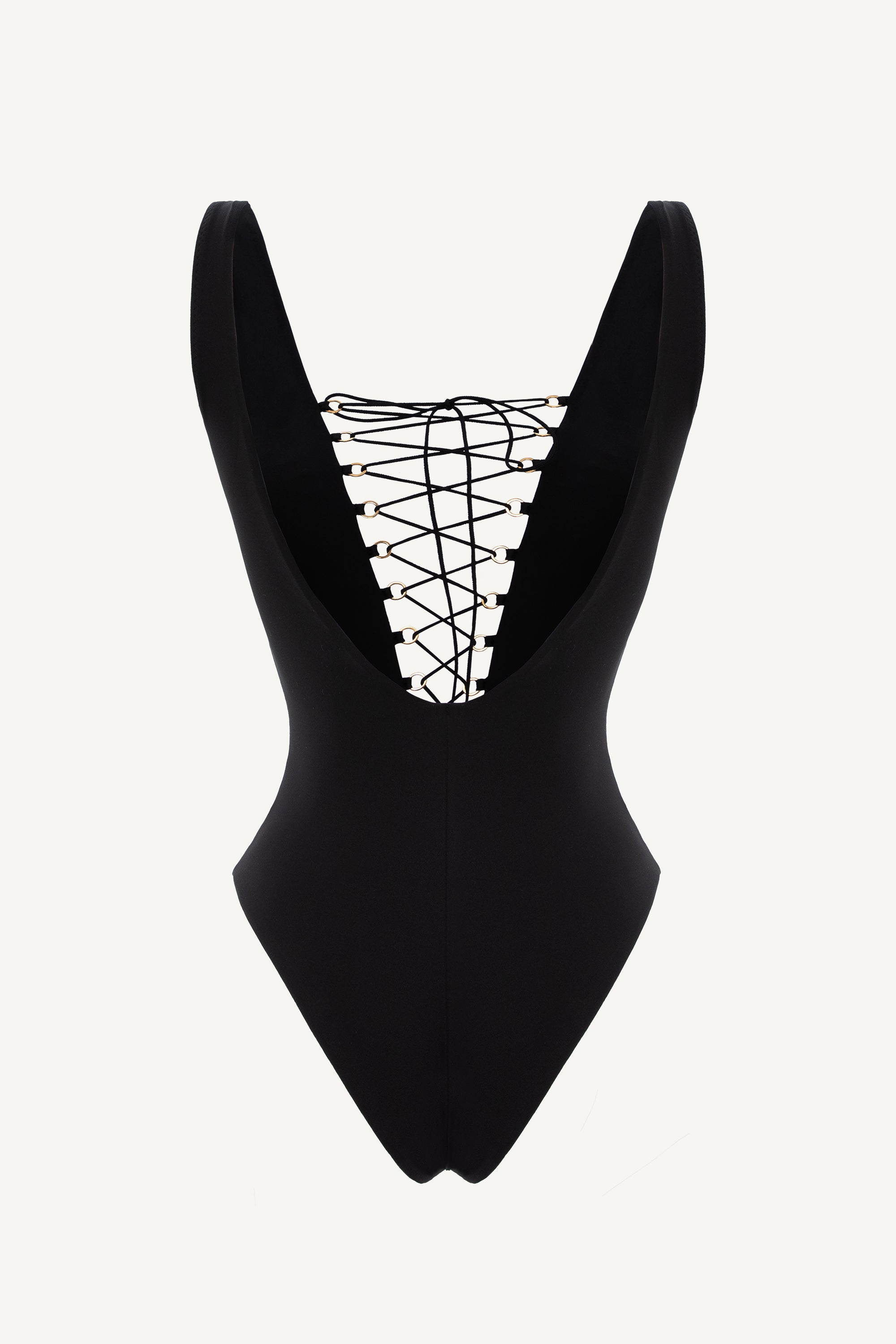 Black Lace-Up One Piece