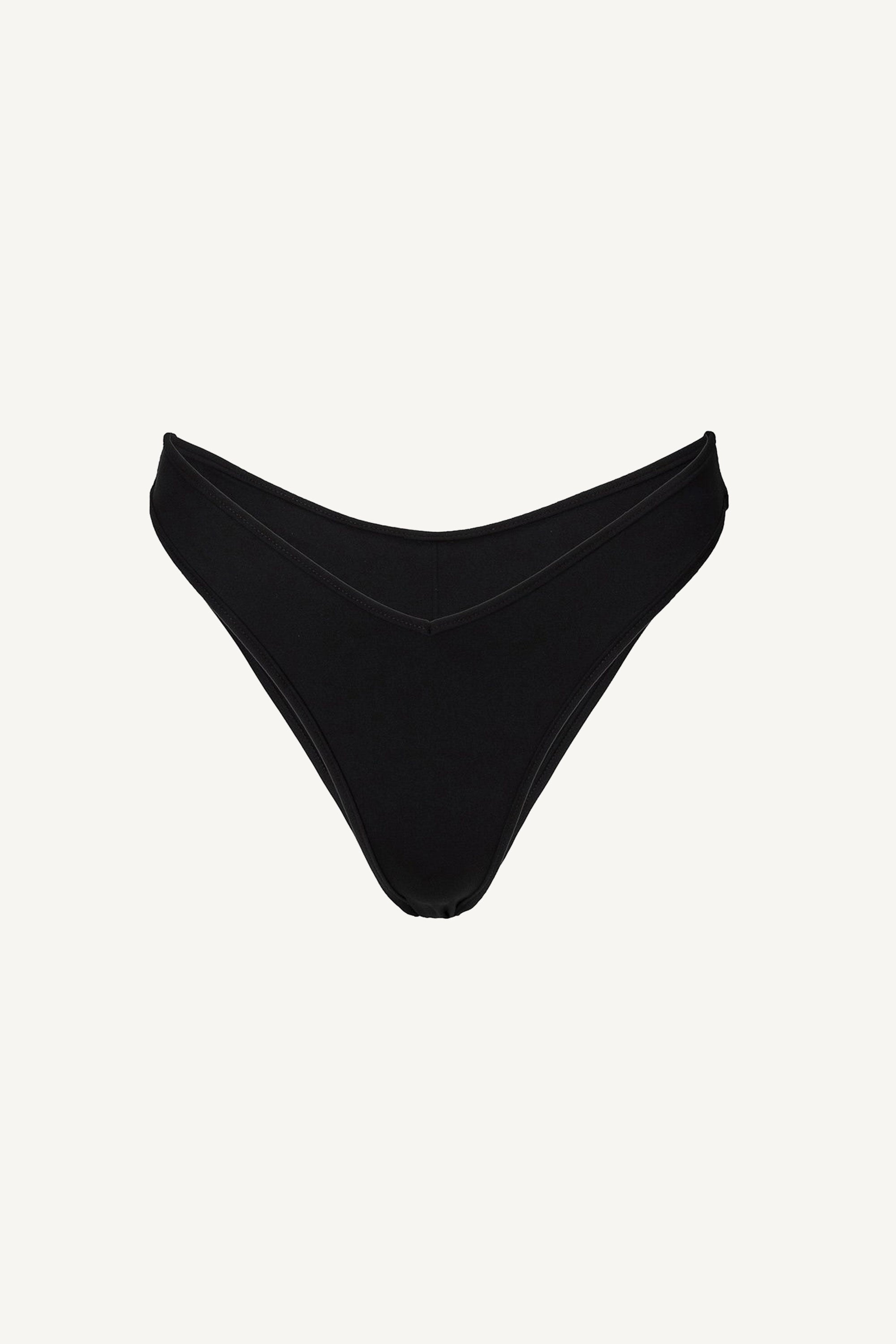 Slip de baie One-Tone cu talie în V Negru