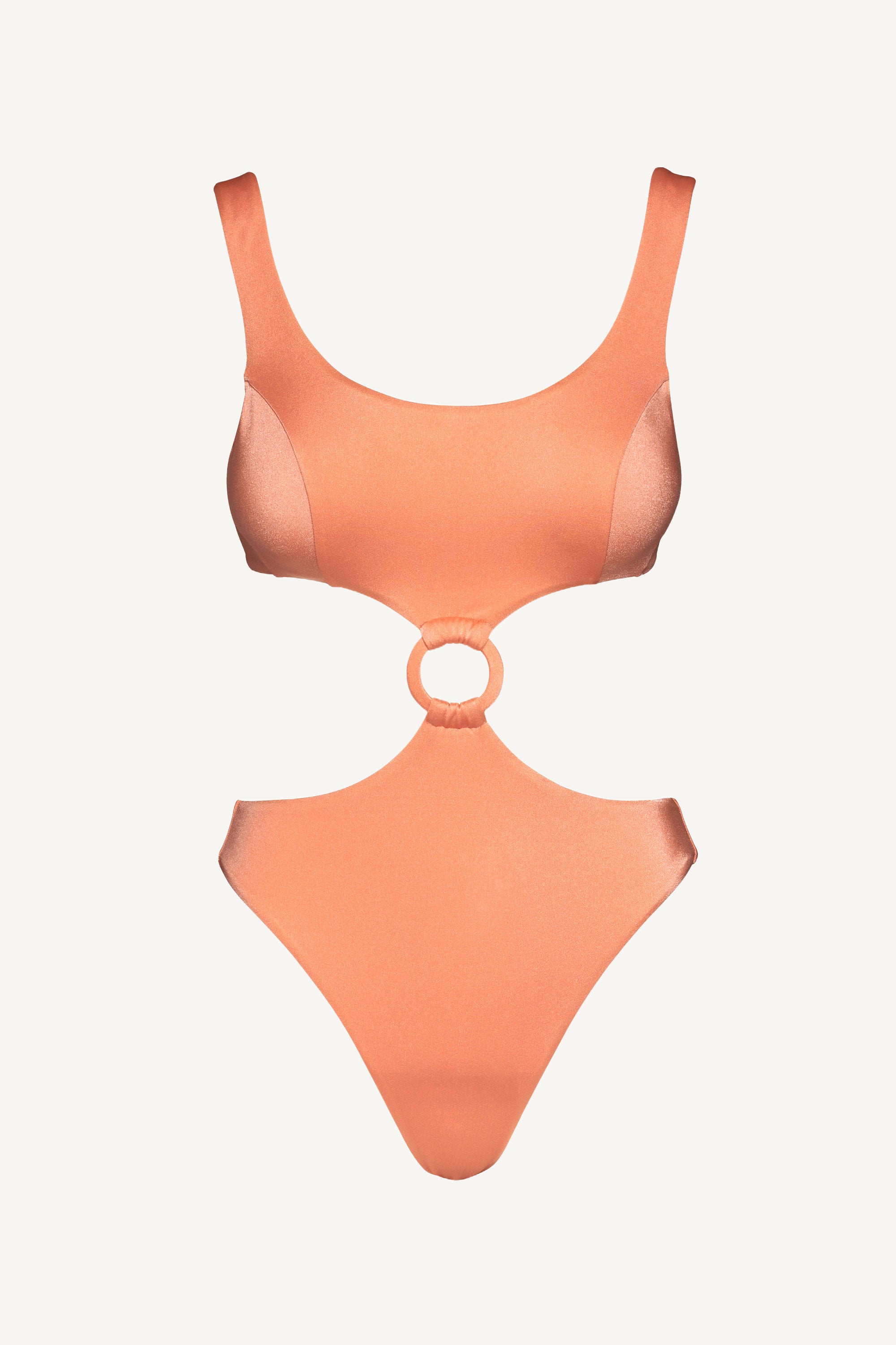 Orange Color Block Cut-Out One Piece