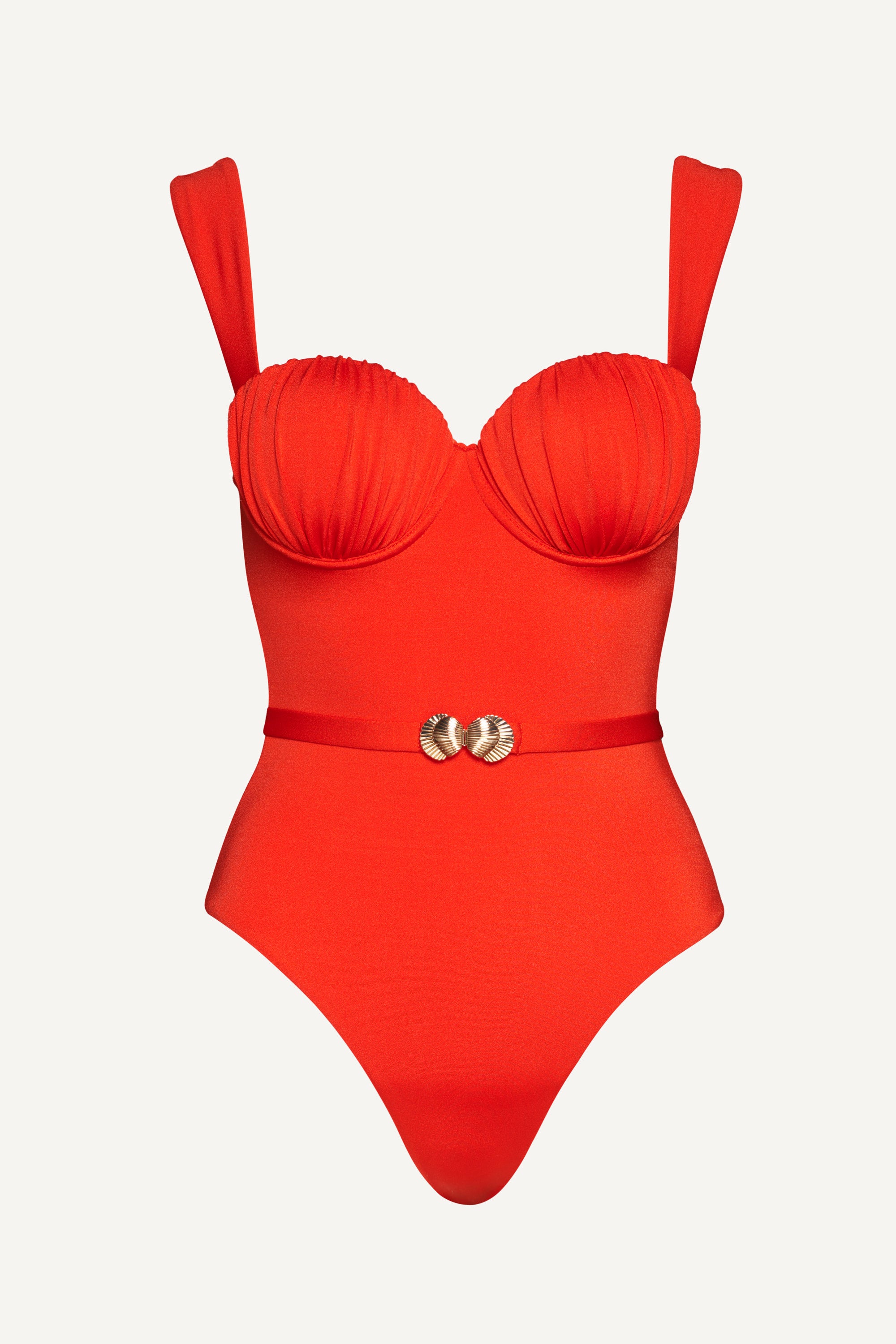 Costum de baie întreg Seashell Balconette Portocaliu Sunstone