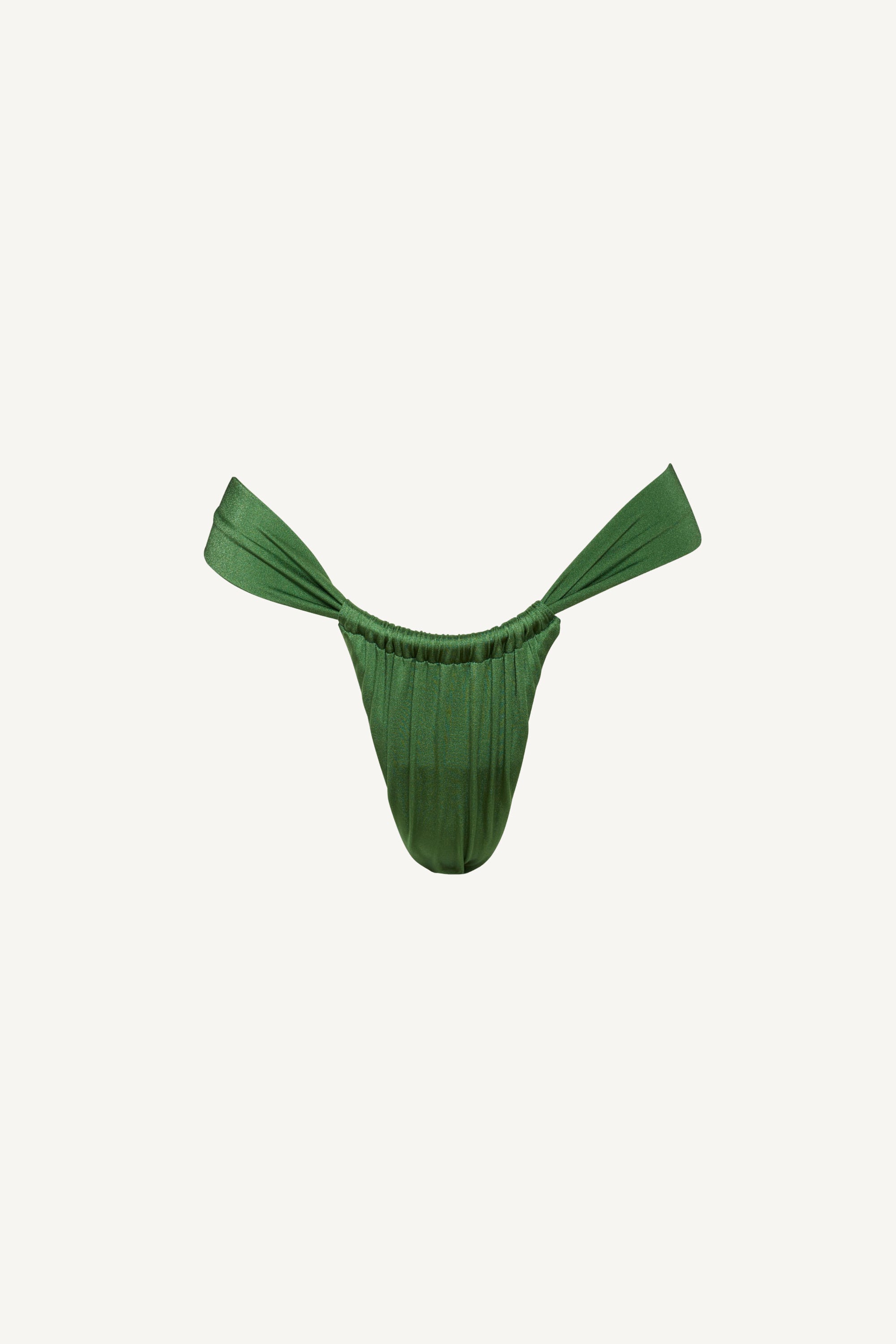 Slip de baie tanga drapat Forest Green