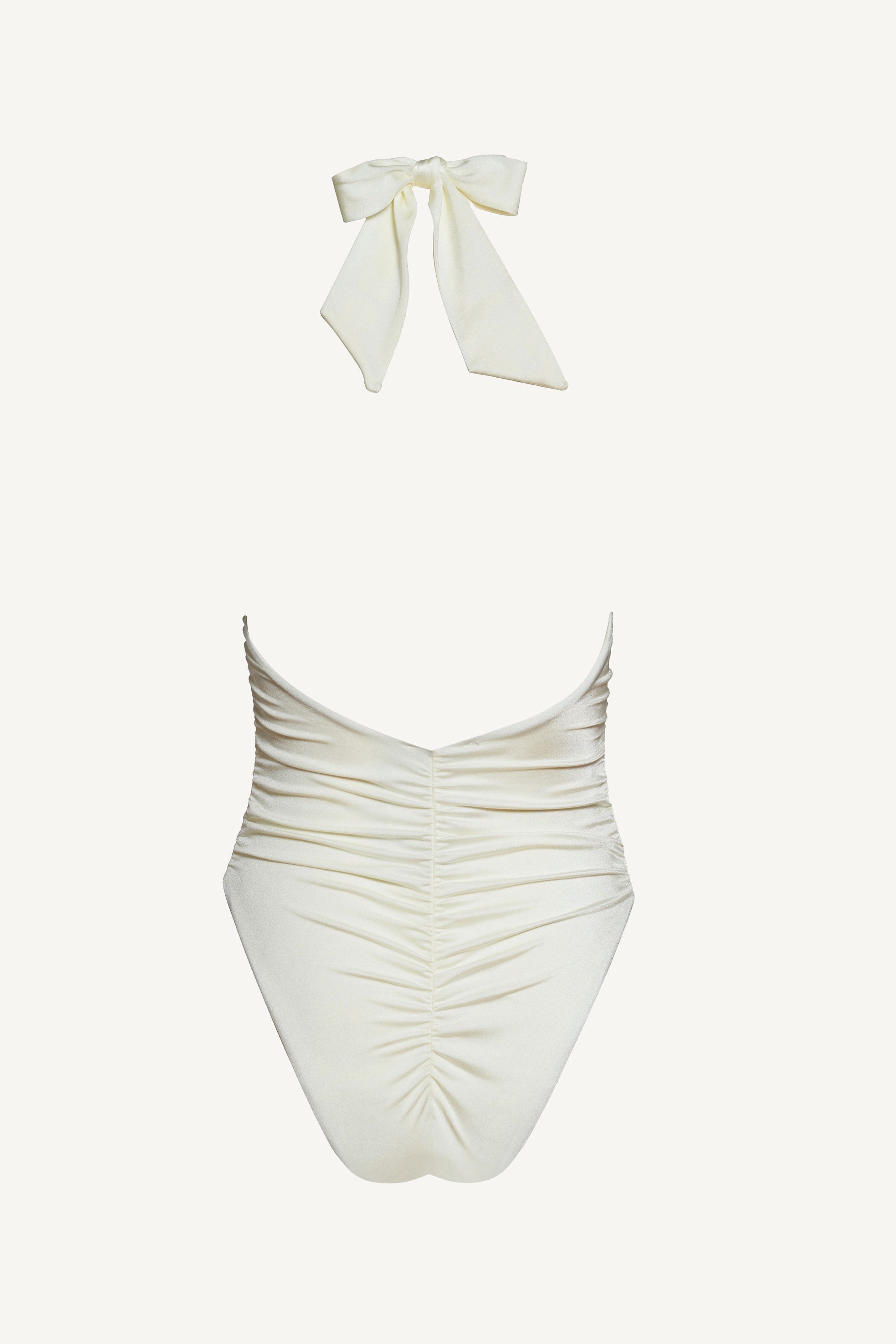 Costum de baie întreg Halter Neck Alb