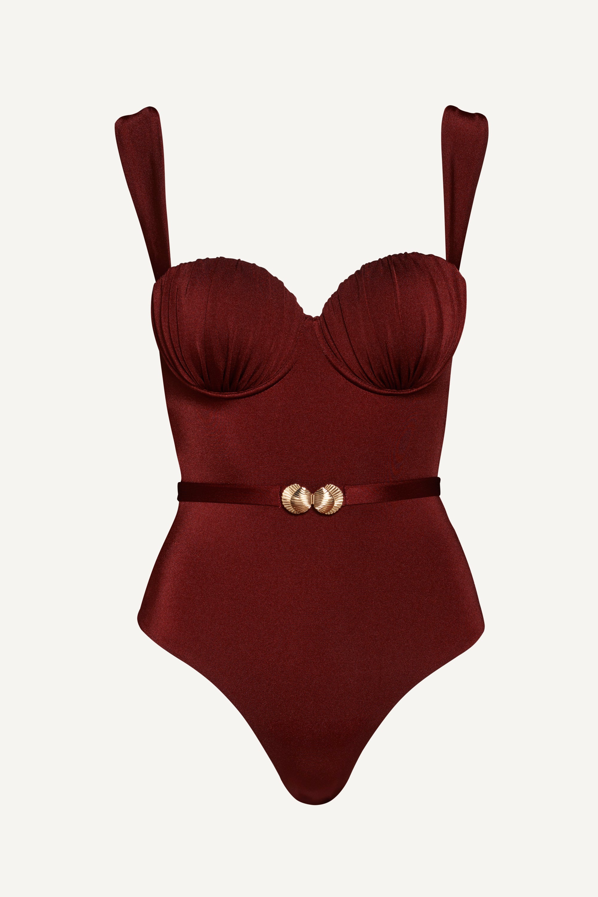 Costum de baie întreg Seashell Balconette Maro Mahon