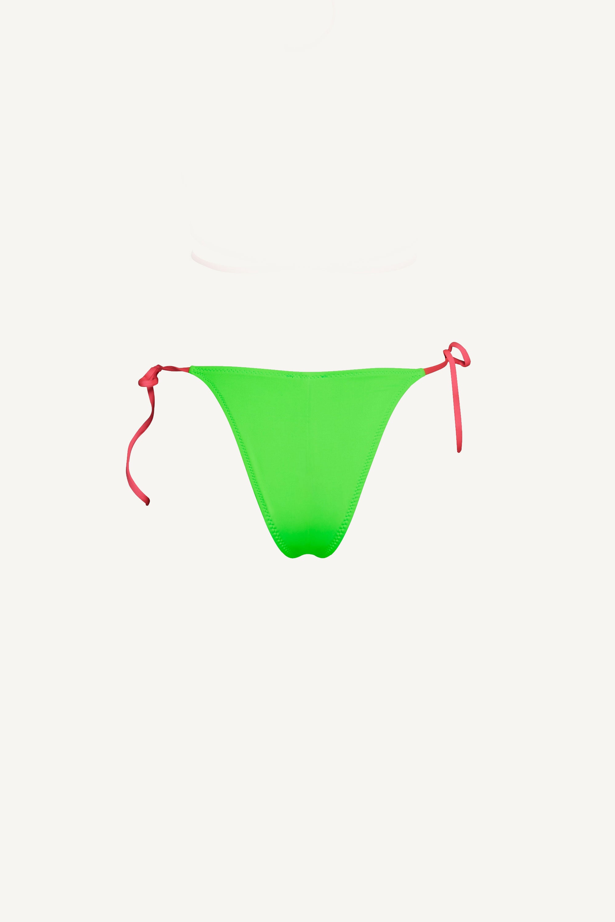 Slip de baie cu șnur reglabil Verde Neon