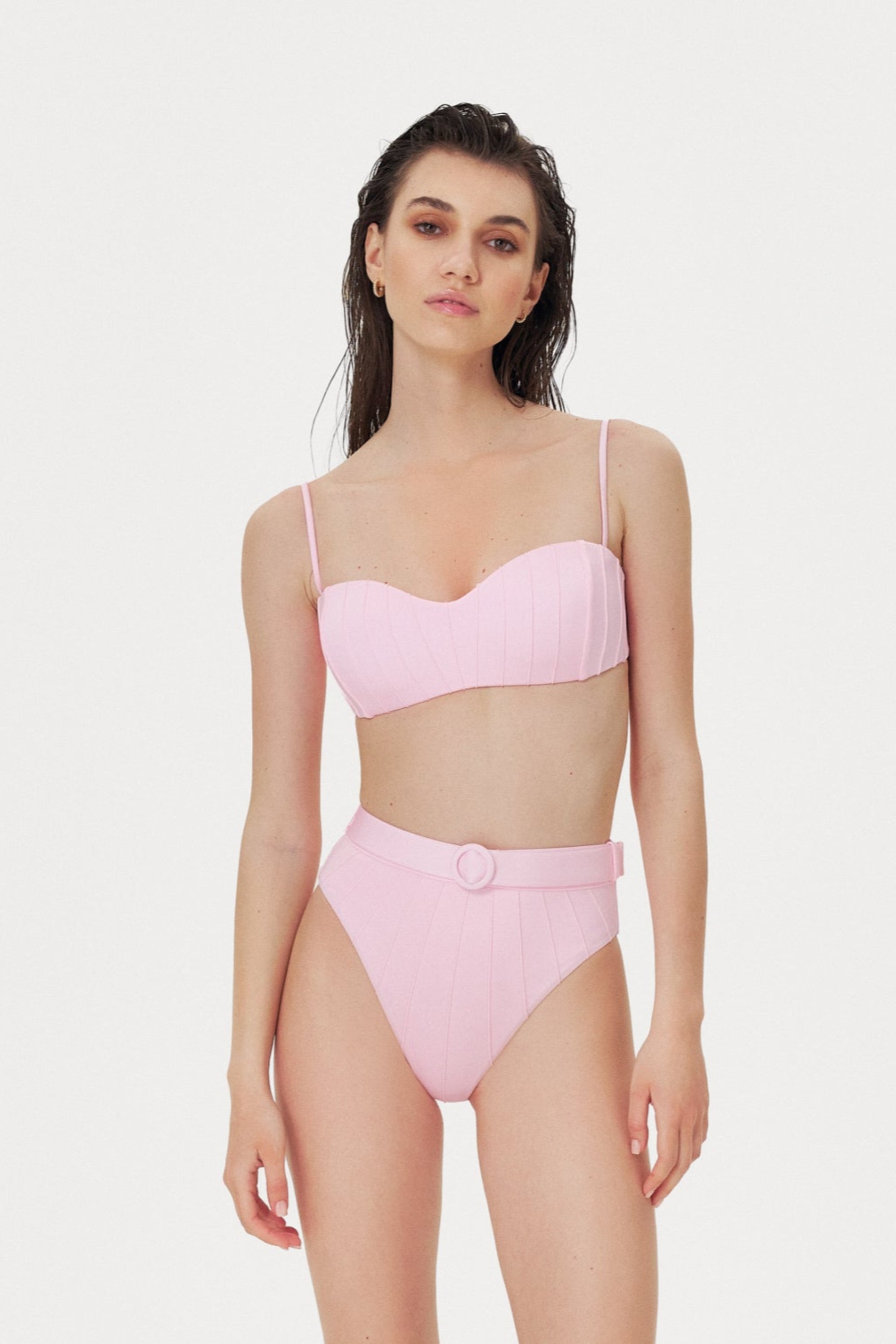 Pink Dreams Coquillage High Waist Bikini Bottom