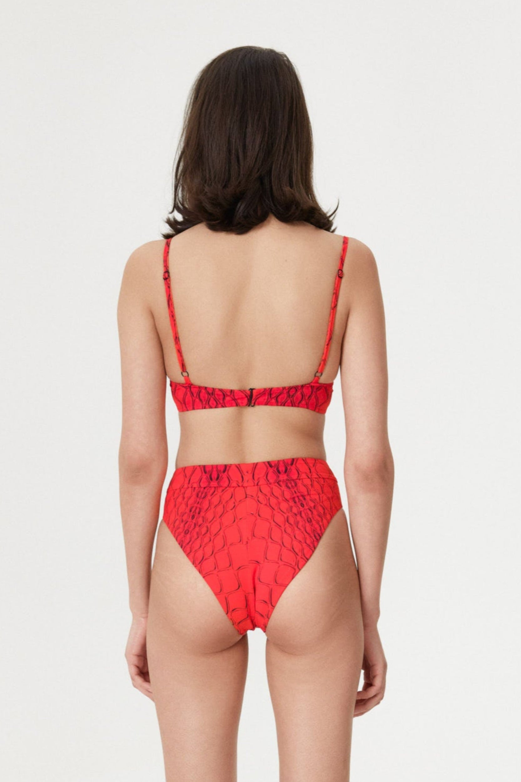Red Snake Push-Up Bra & High Waist Bikini