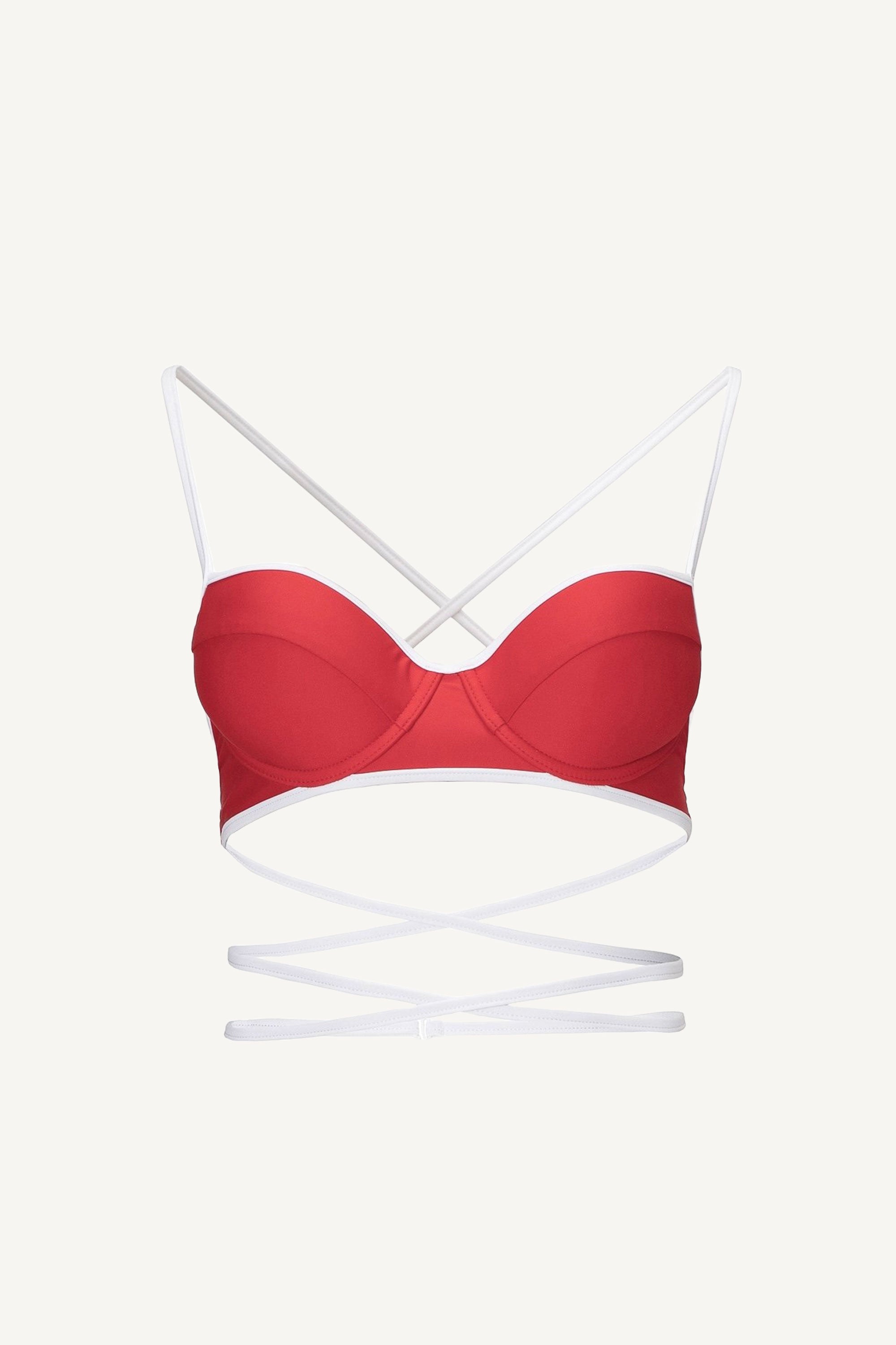 Red Two-Tone Underwire Top