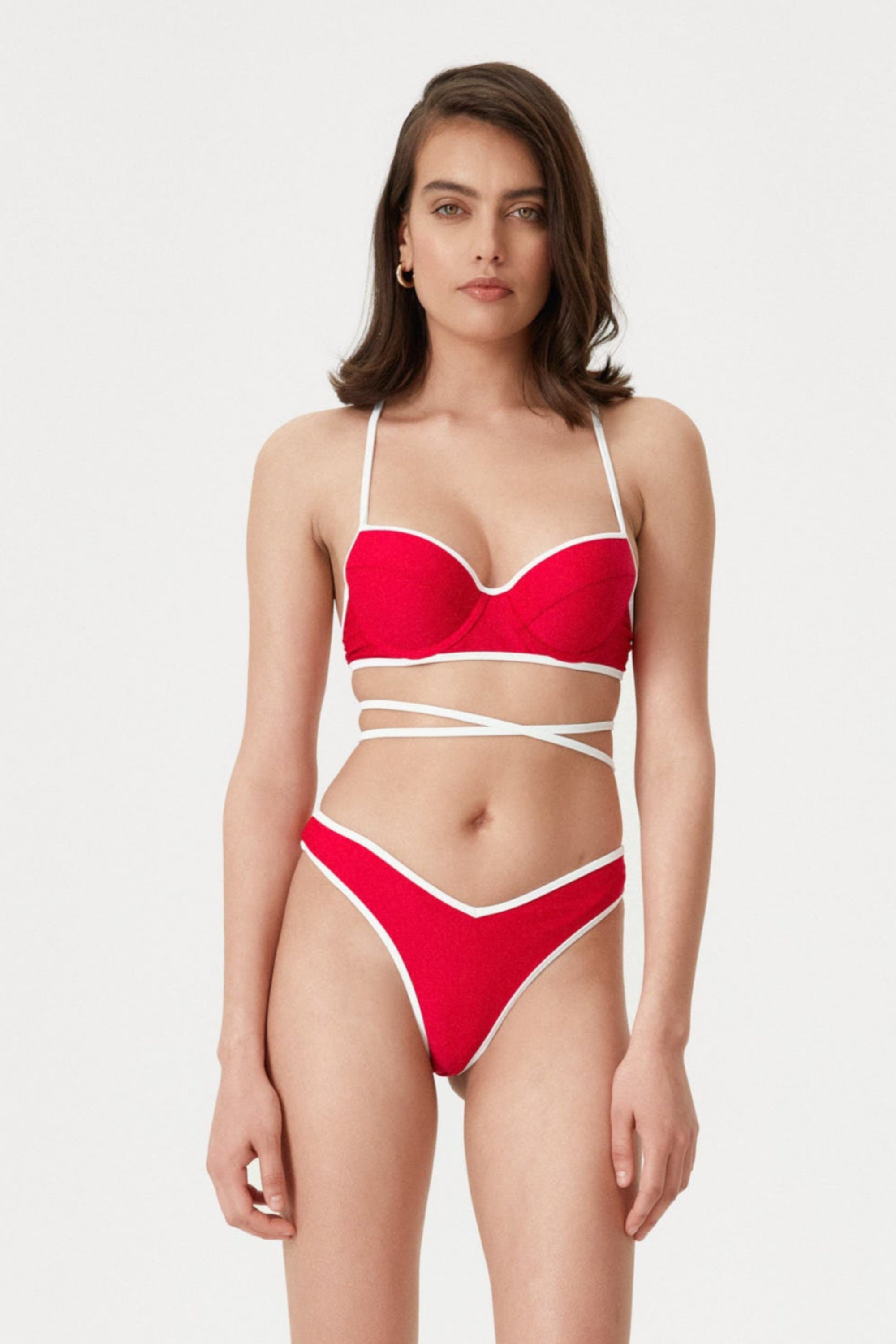 Red Two-Tone V-Cut Bottom