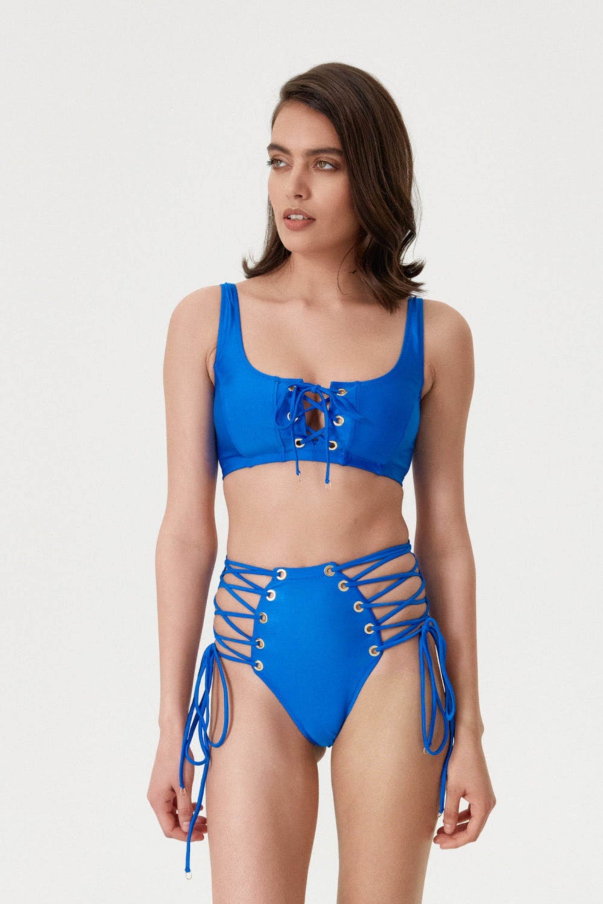 Sutien de baie tip bustieră Albastru Safir