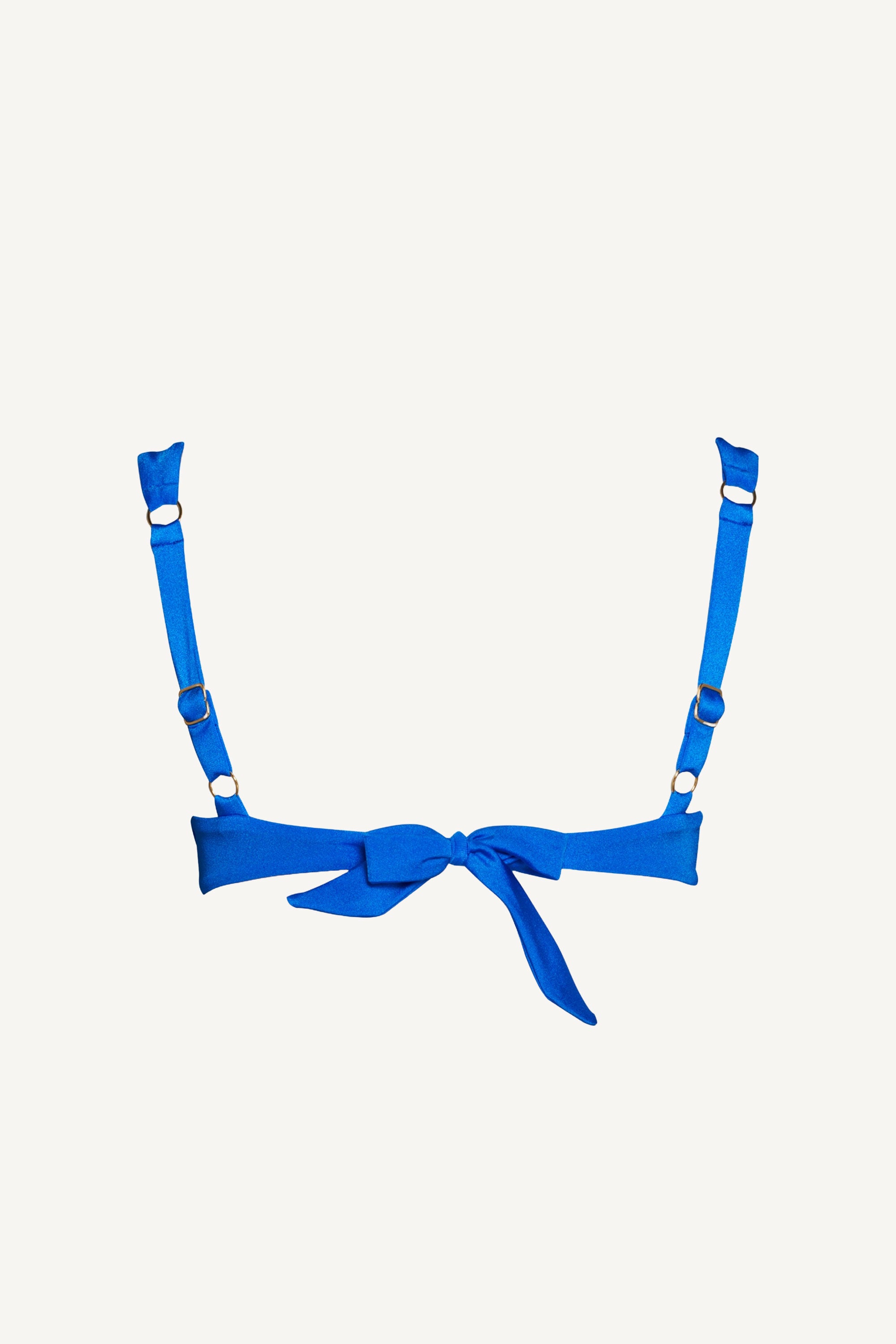 Sutien de baie Balconette drapat Albastru Safir