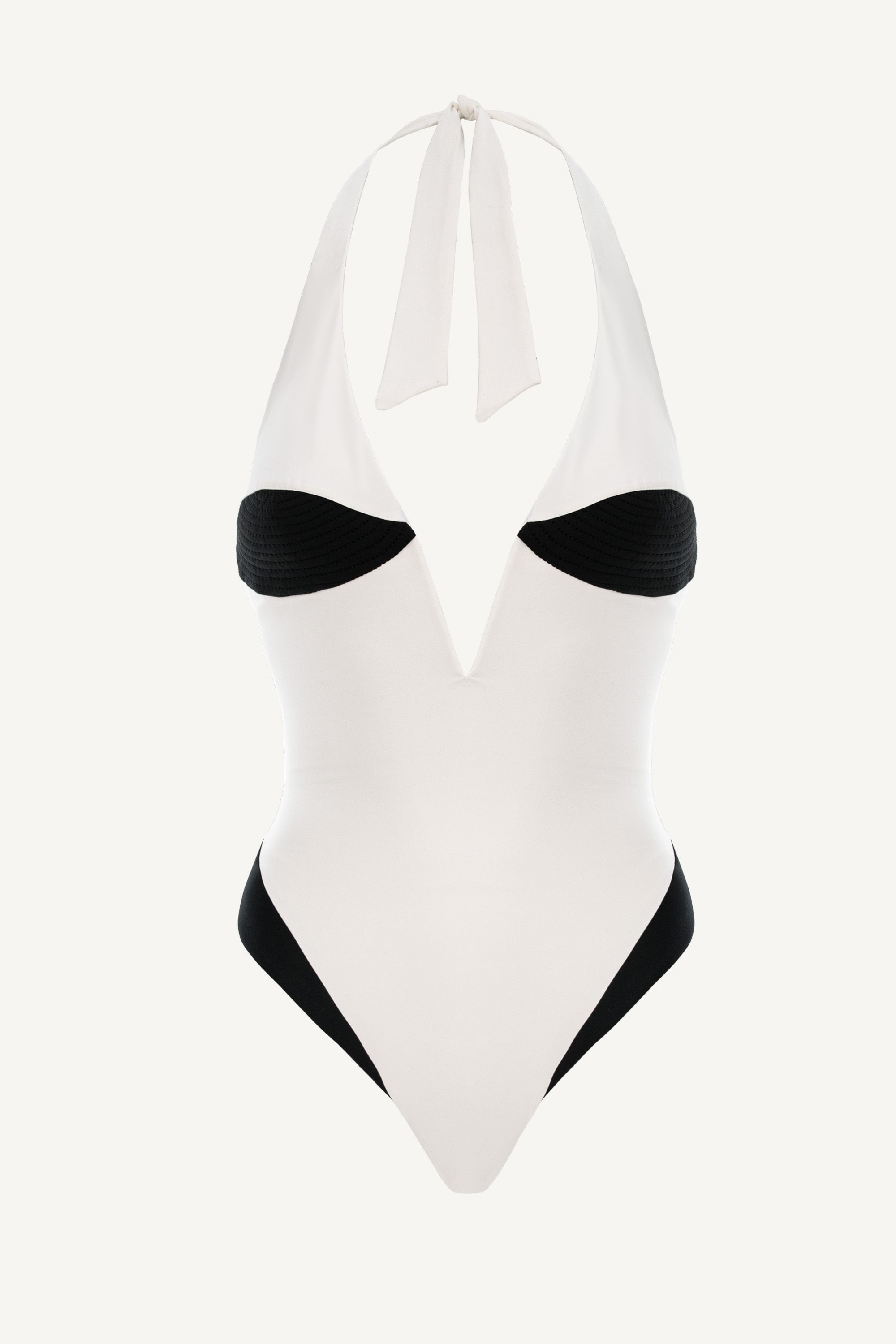 Costum de baie întreg cu decolteu în V Sienna Alb