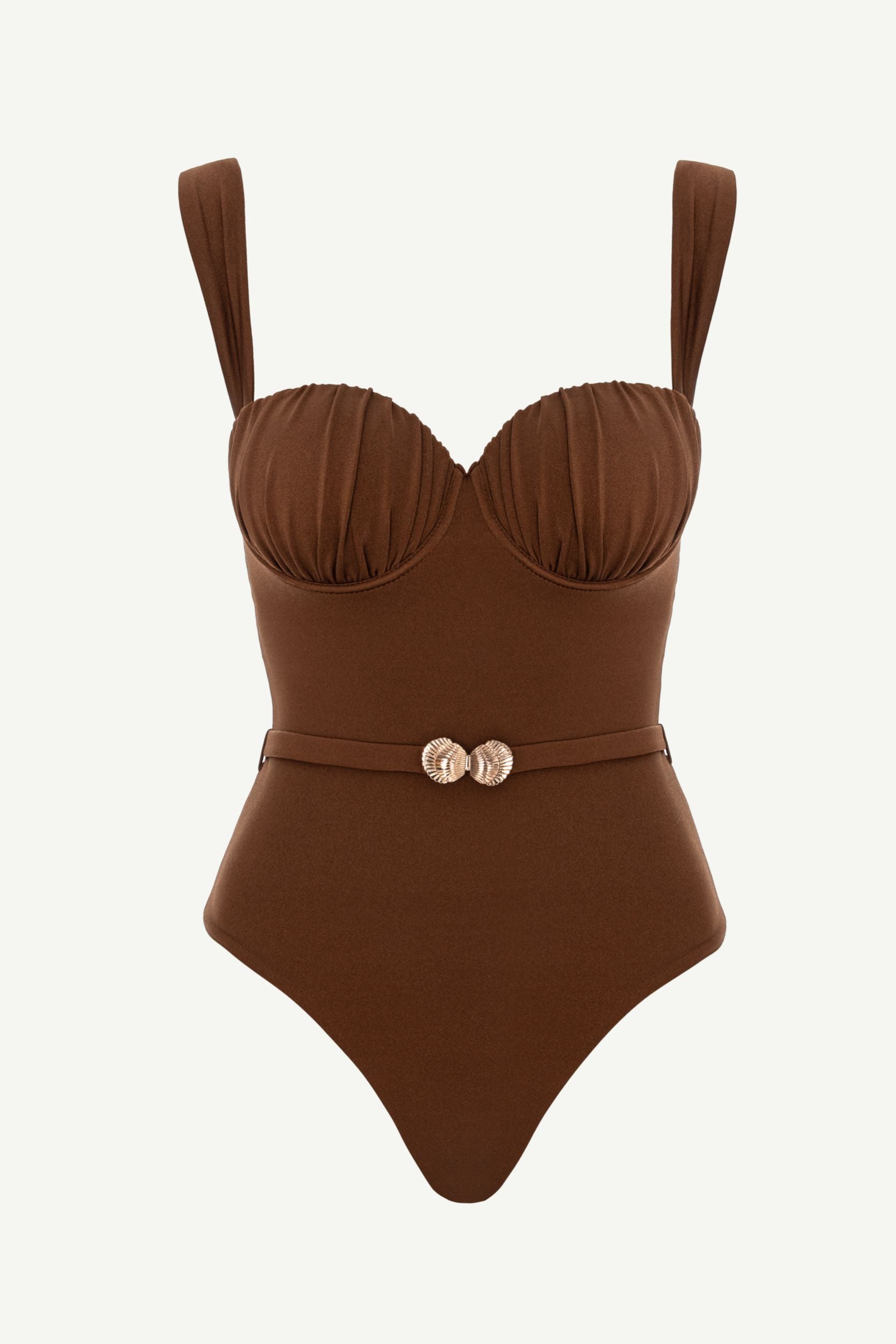 Bronzite Seashell Balconette One Piece