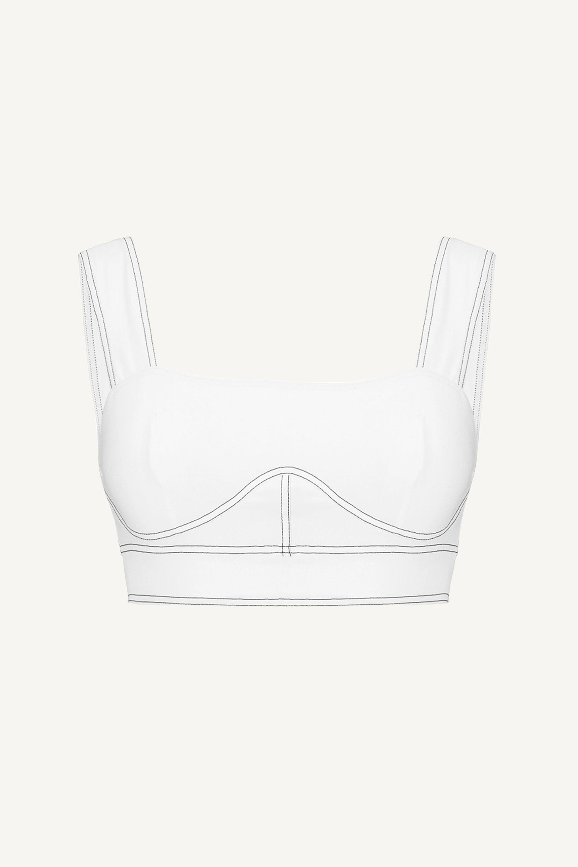 White Corset Lines Top