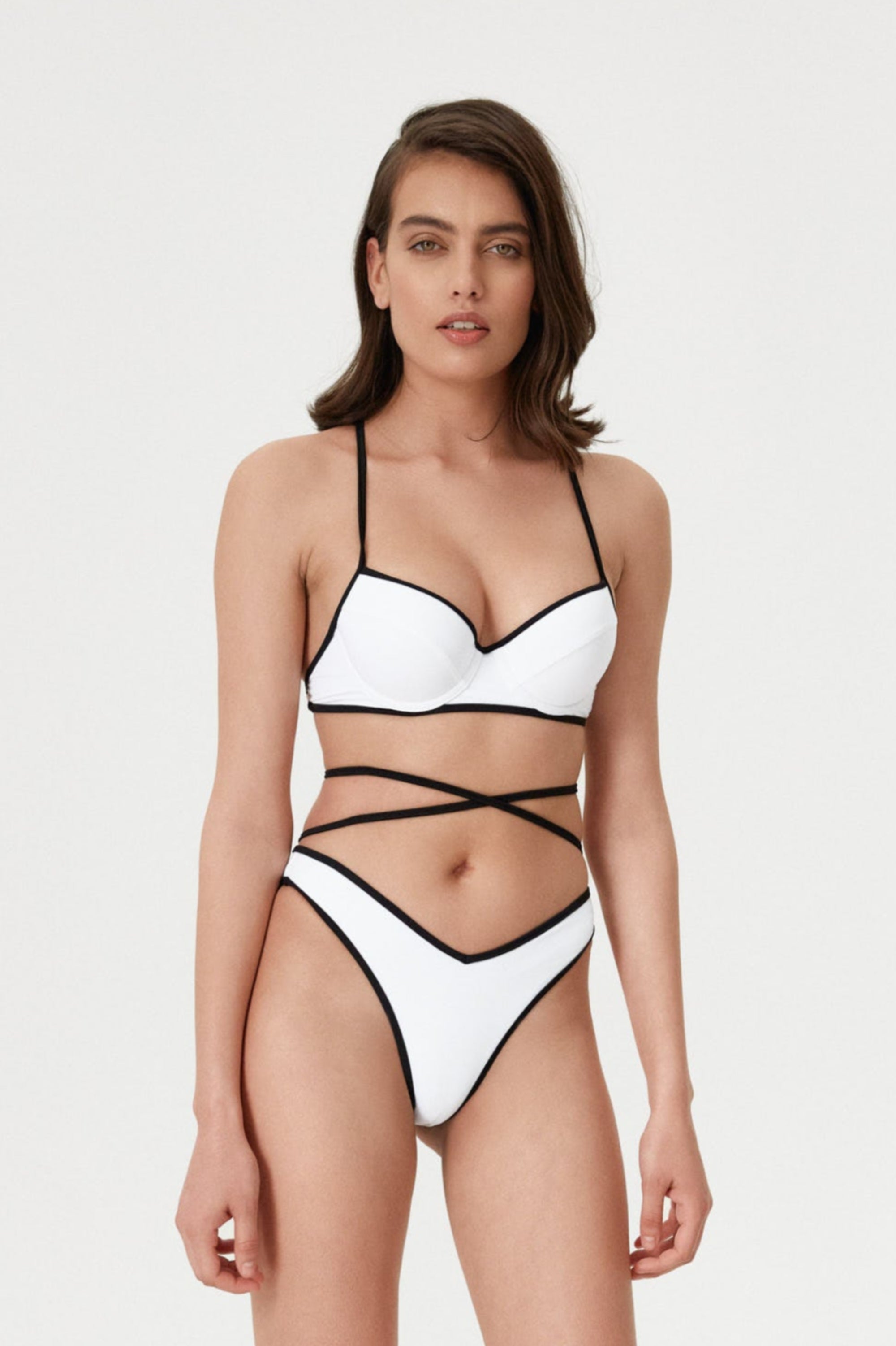 White Two-Tone V-Cut Bottom