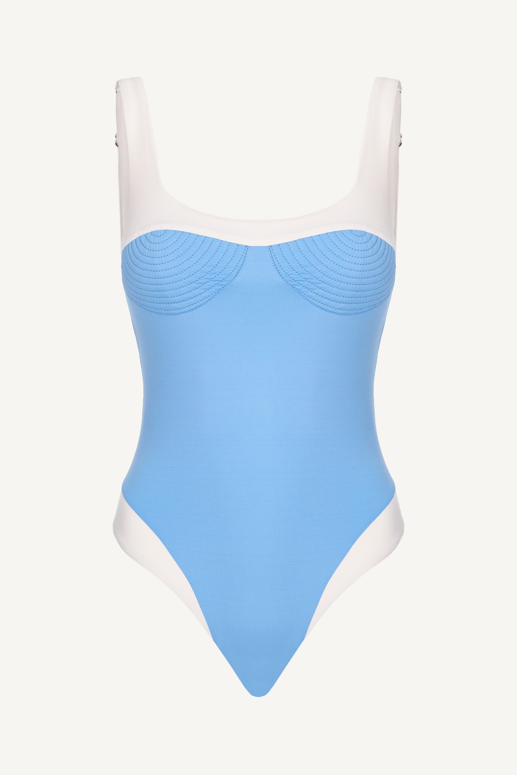 Adele Scoop Neck One-Piece Sky Blue