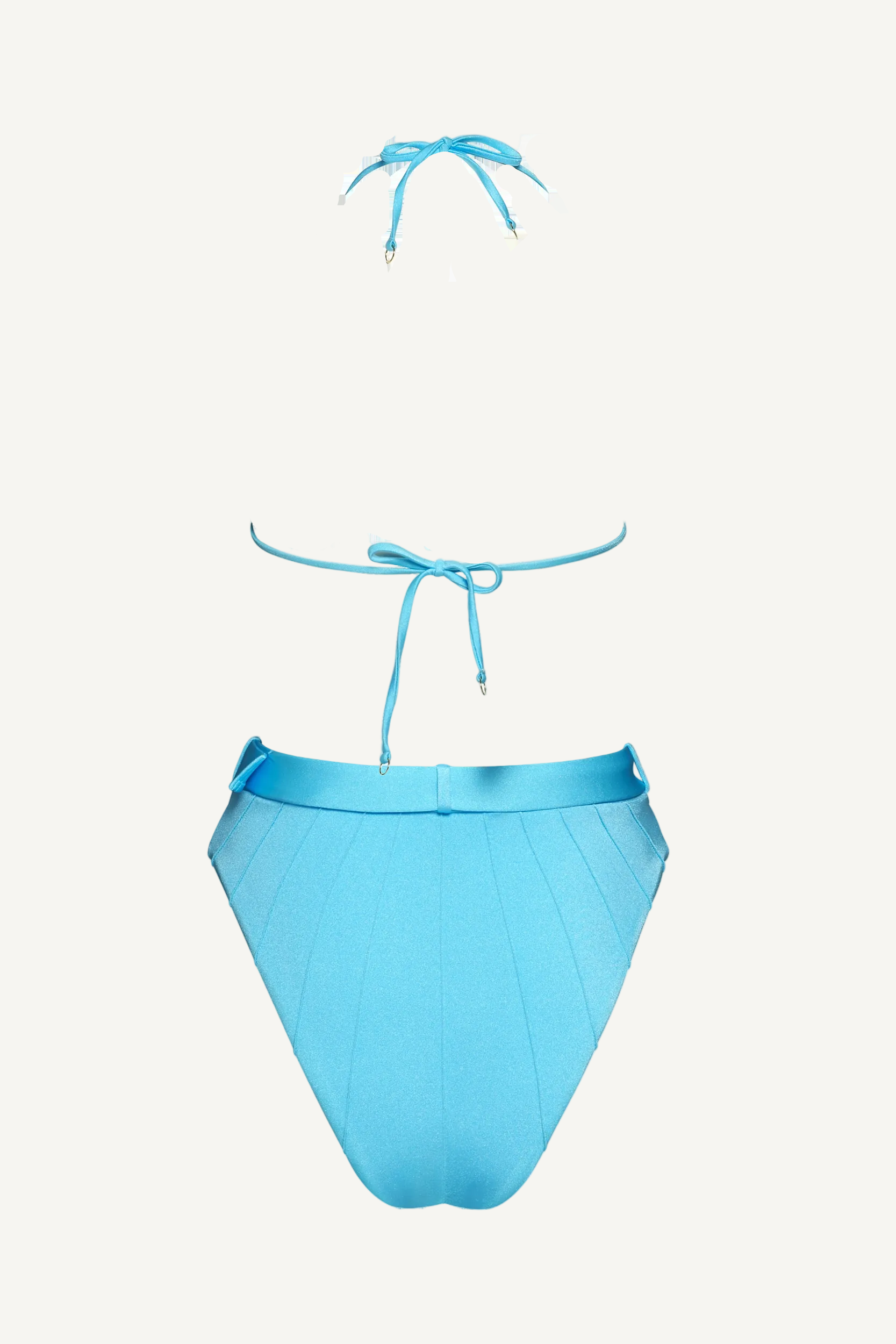 Coquillage Baby Blue Triangle Top & High Waist Bikini Bottom