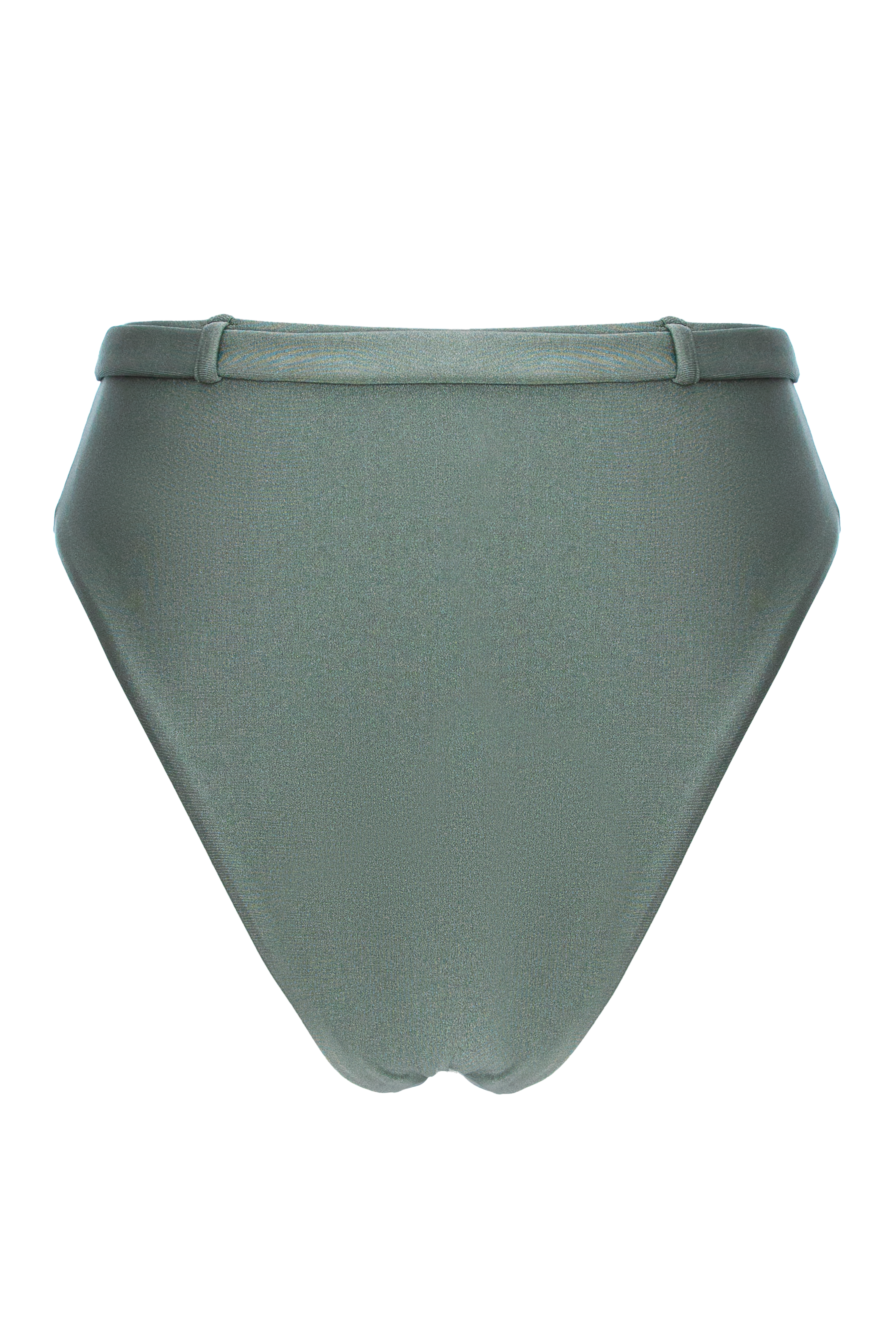 Slip de baie cu talie înaltă Seashell Verde Fumuriu
