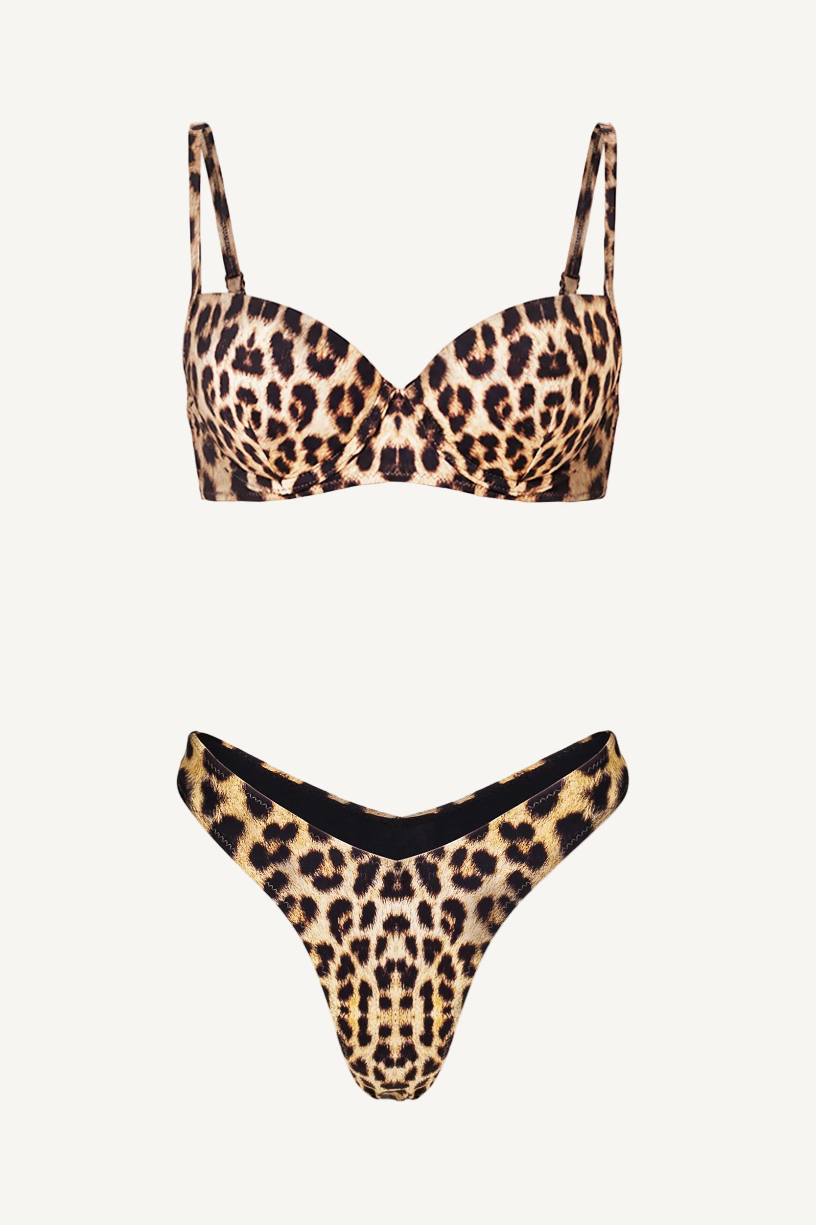 Leopard Push-Up Bra & V-Cut Bottom