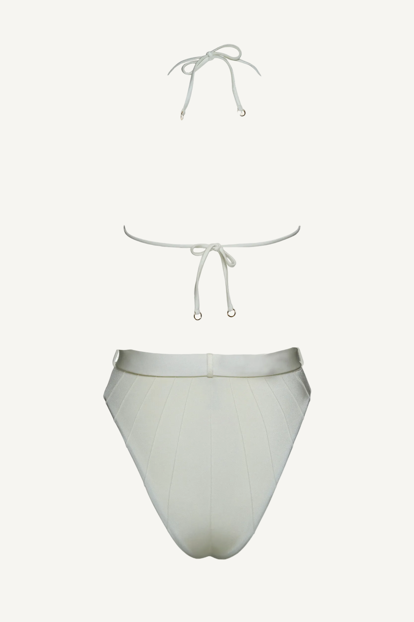 Coquillage Pearl Triangle Top & High Waist Bikini Bottom