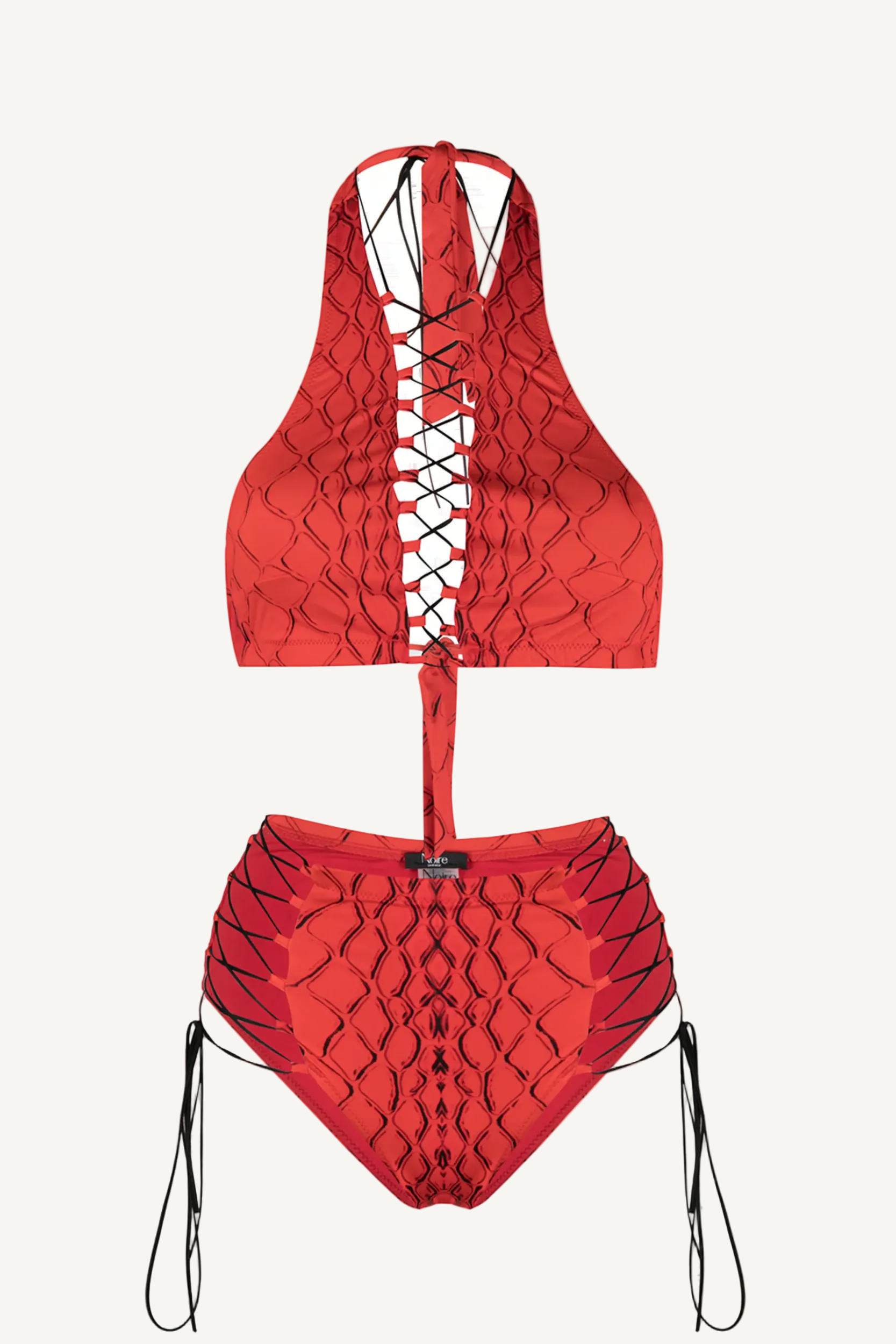 Red Snake Addicted Top & High Waist Bikini