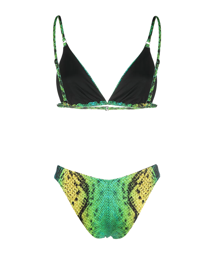 Green Snake Tanning Top & V-Cut Bottom
