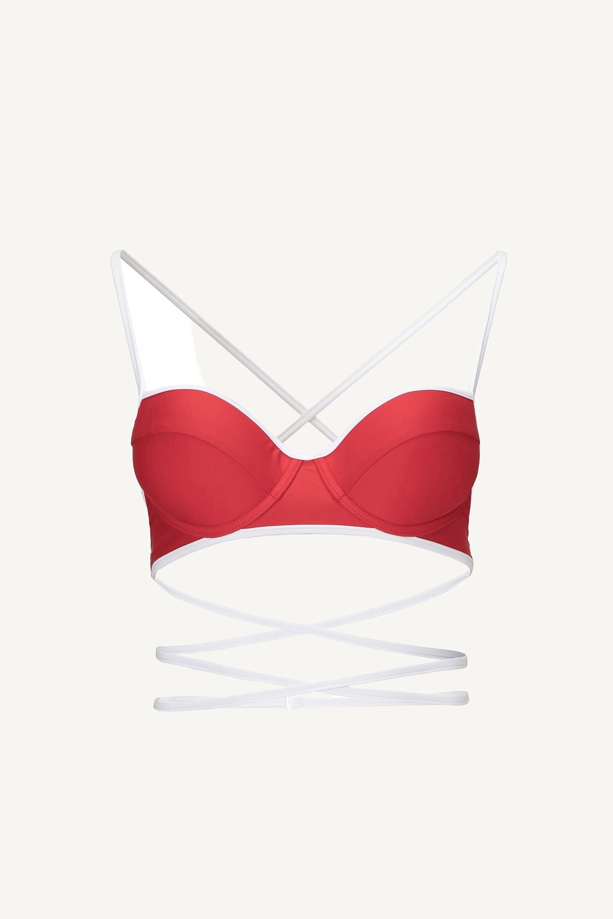 Red Two-Tone Underwire Top