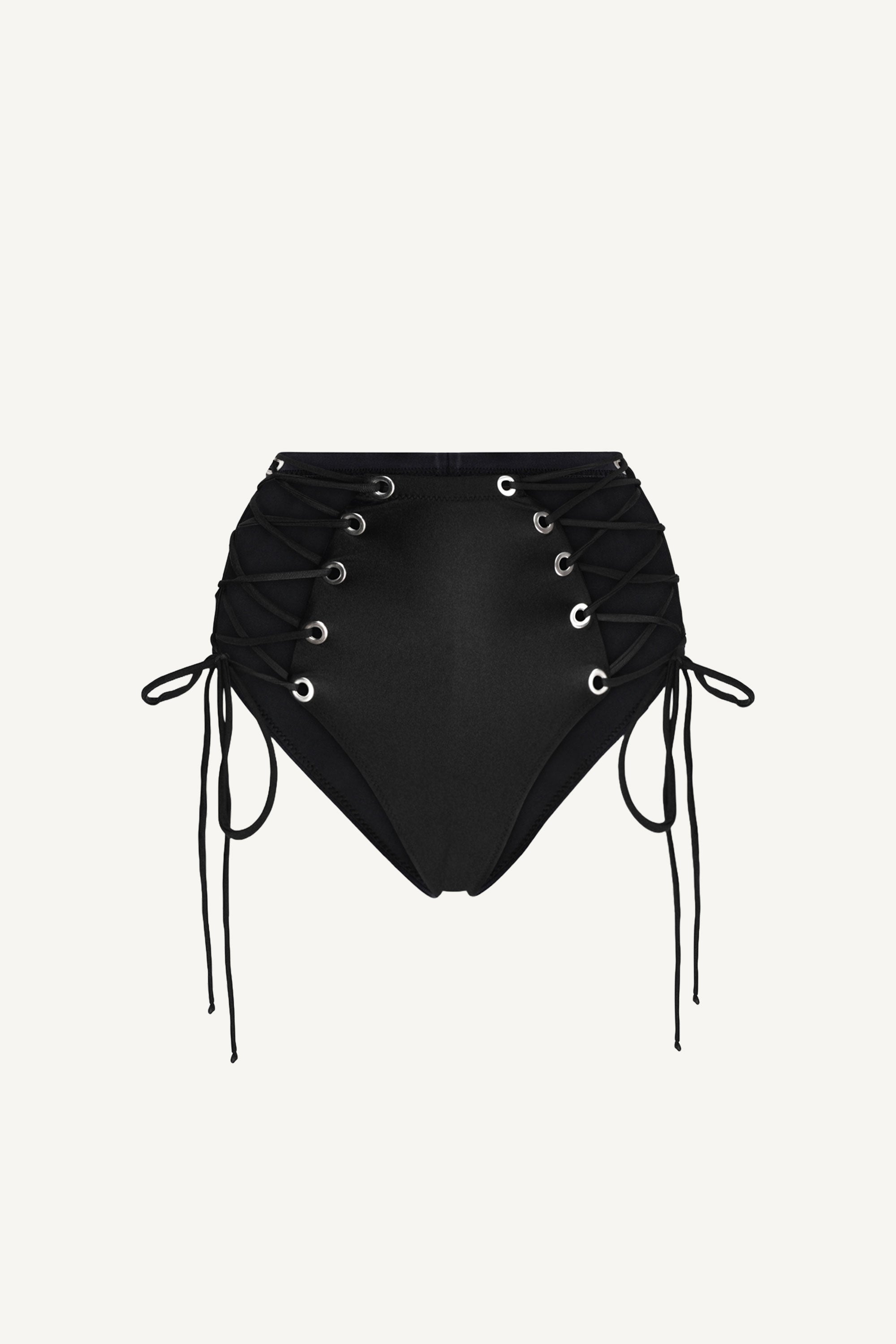 Onyx Tie Side High Waist Bottom