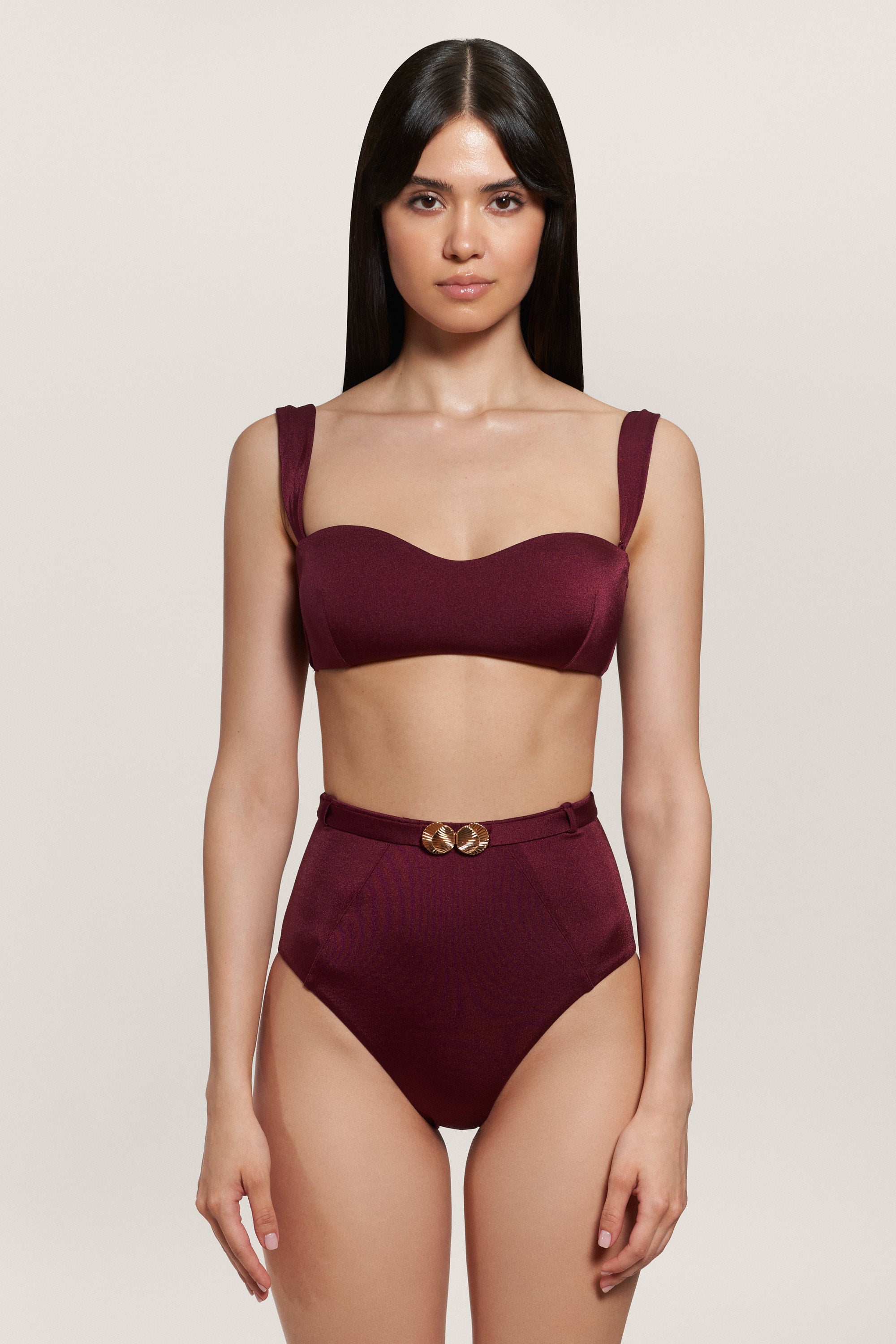 Burgundy Classic High Waist Bottom