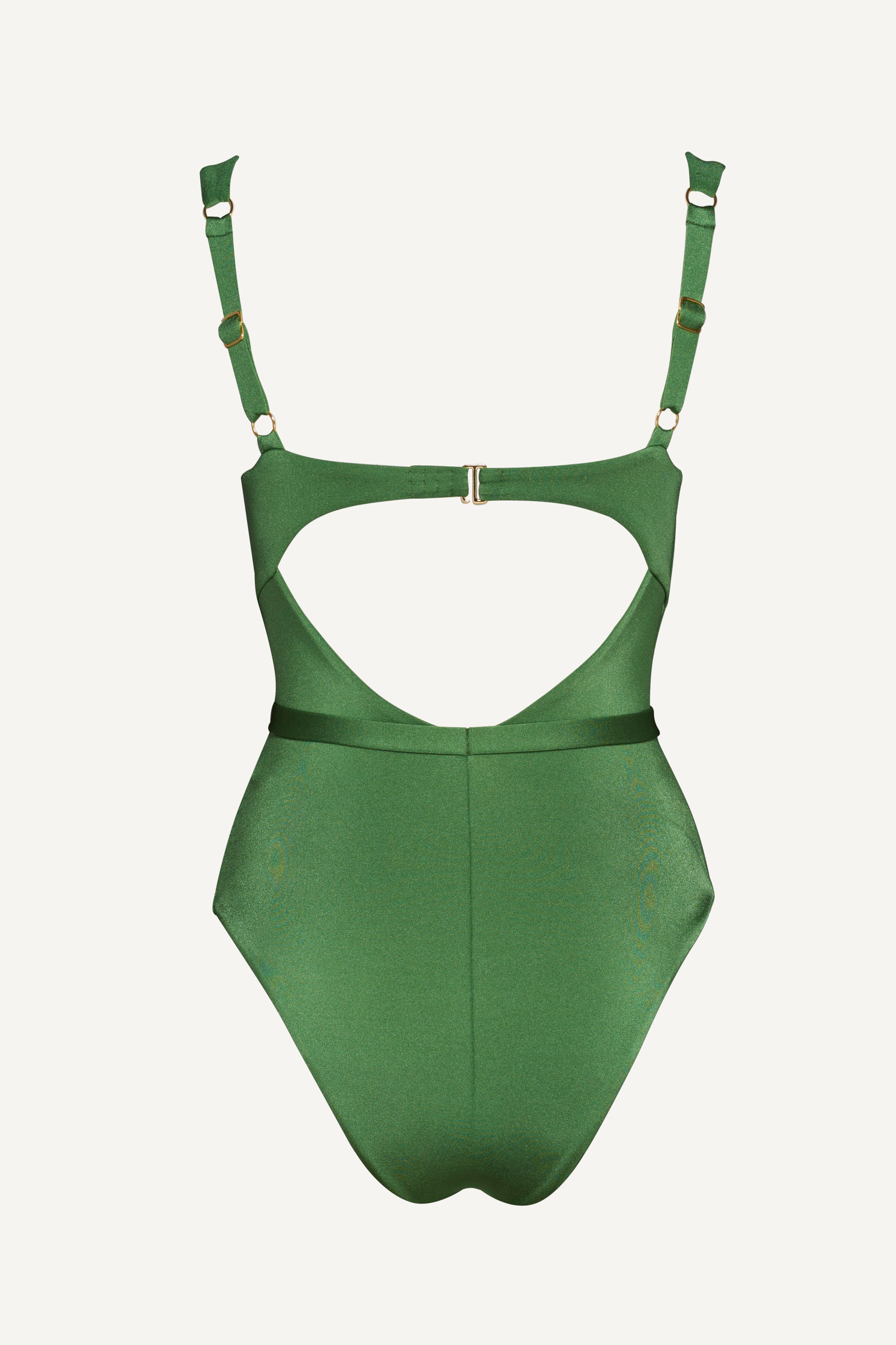 Forest Green Seashell Balconette One Piece