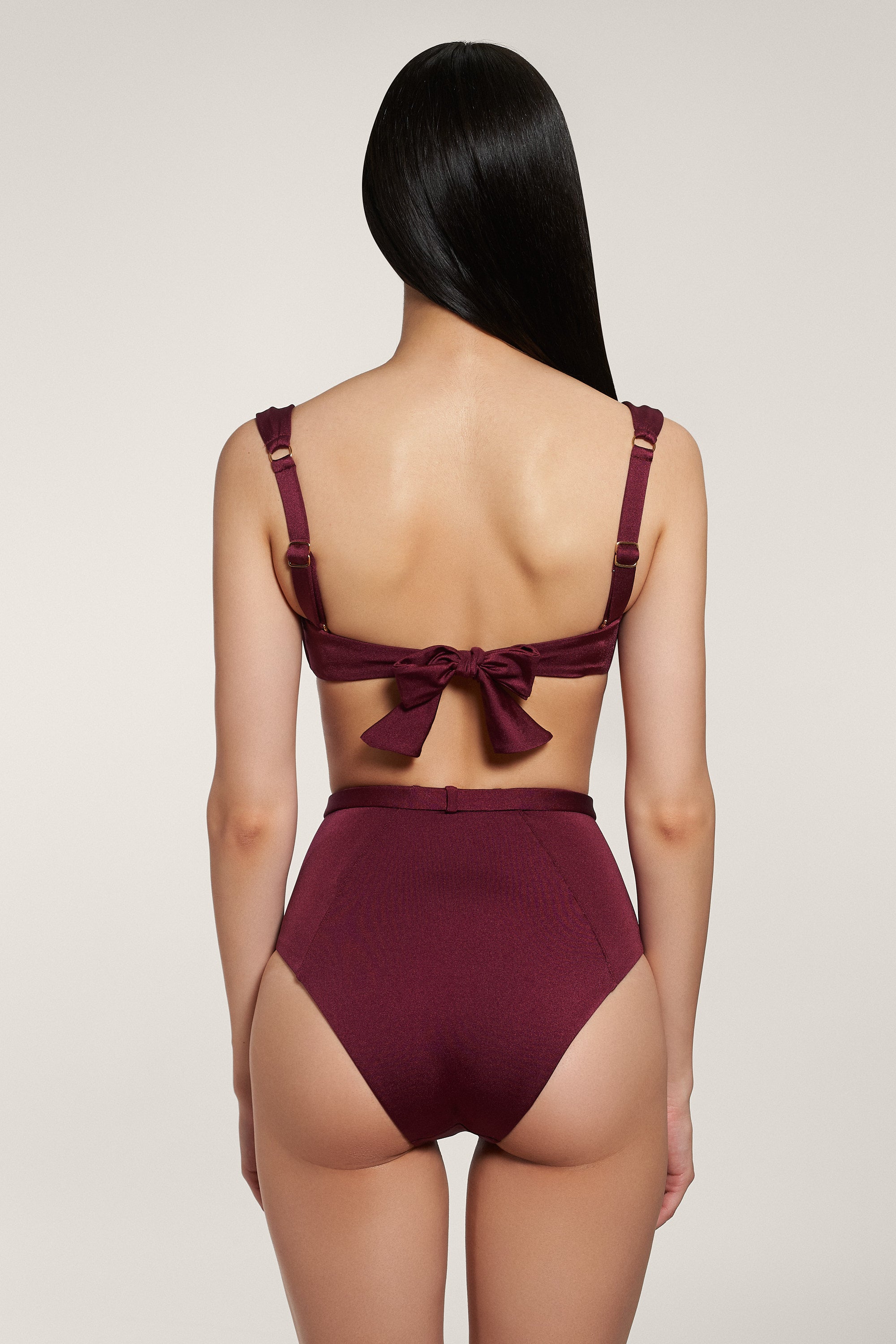 Burgundy Classic High Waist Bottom