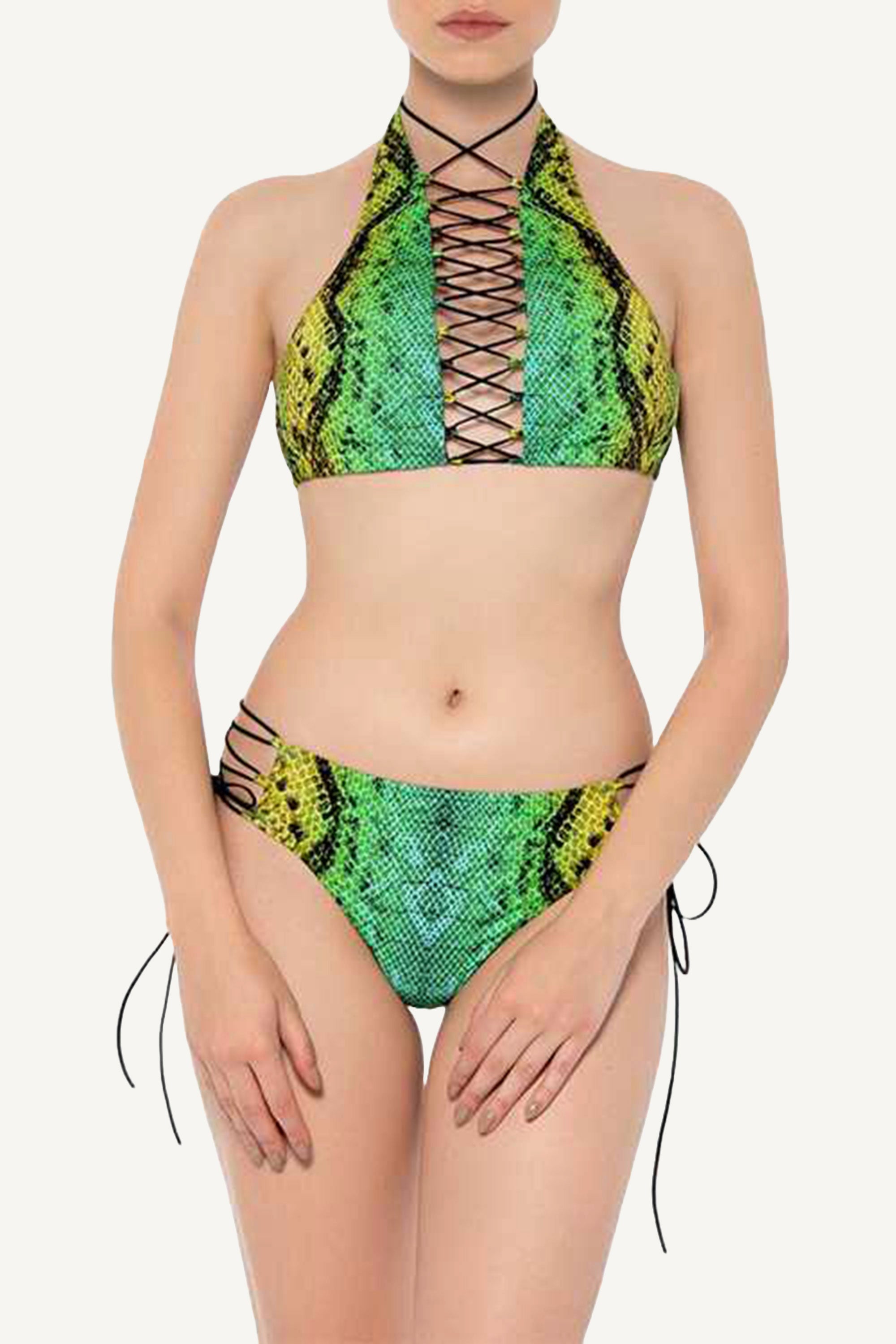 Green Snake Low Rise Bottom