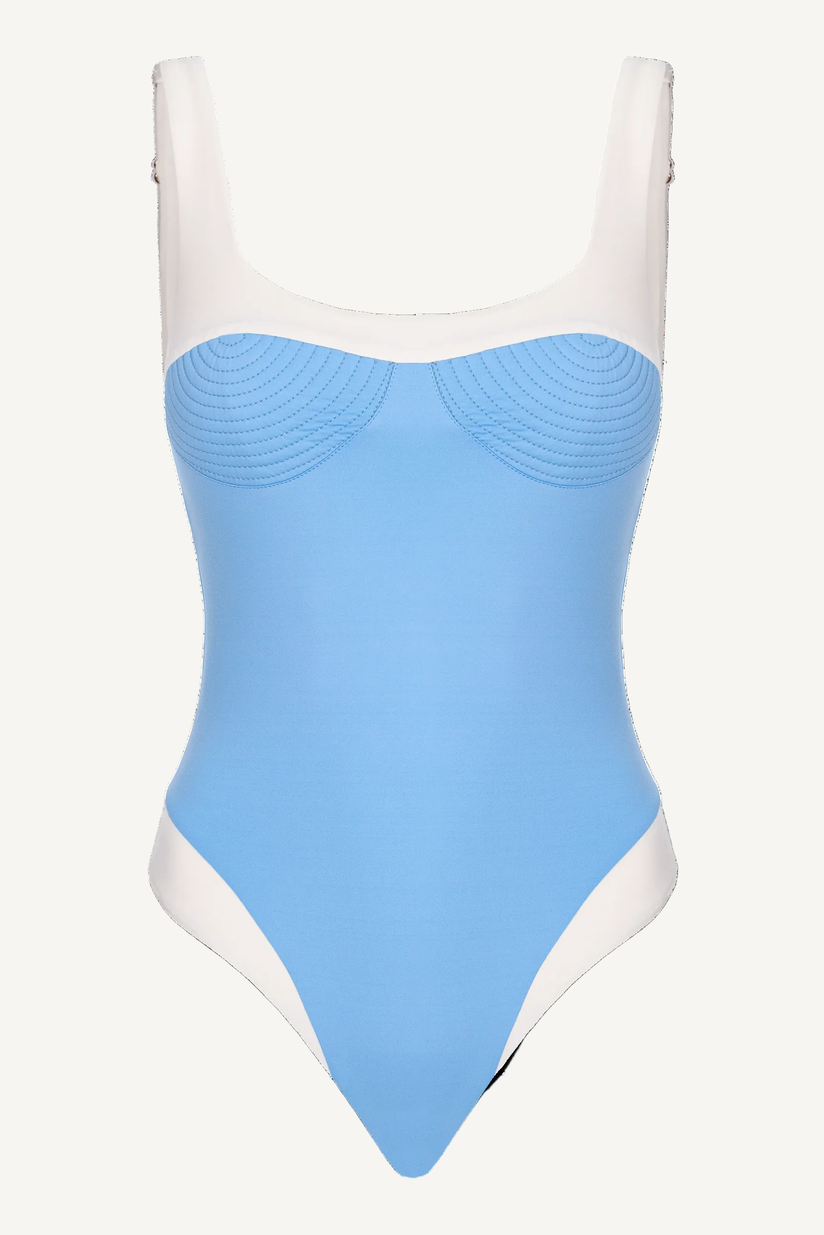 Adele Scoop Neck One-Piece Sky Blue