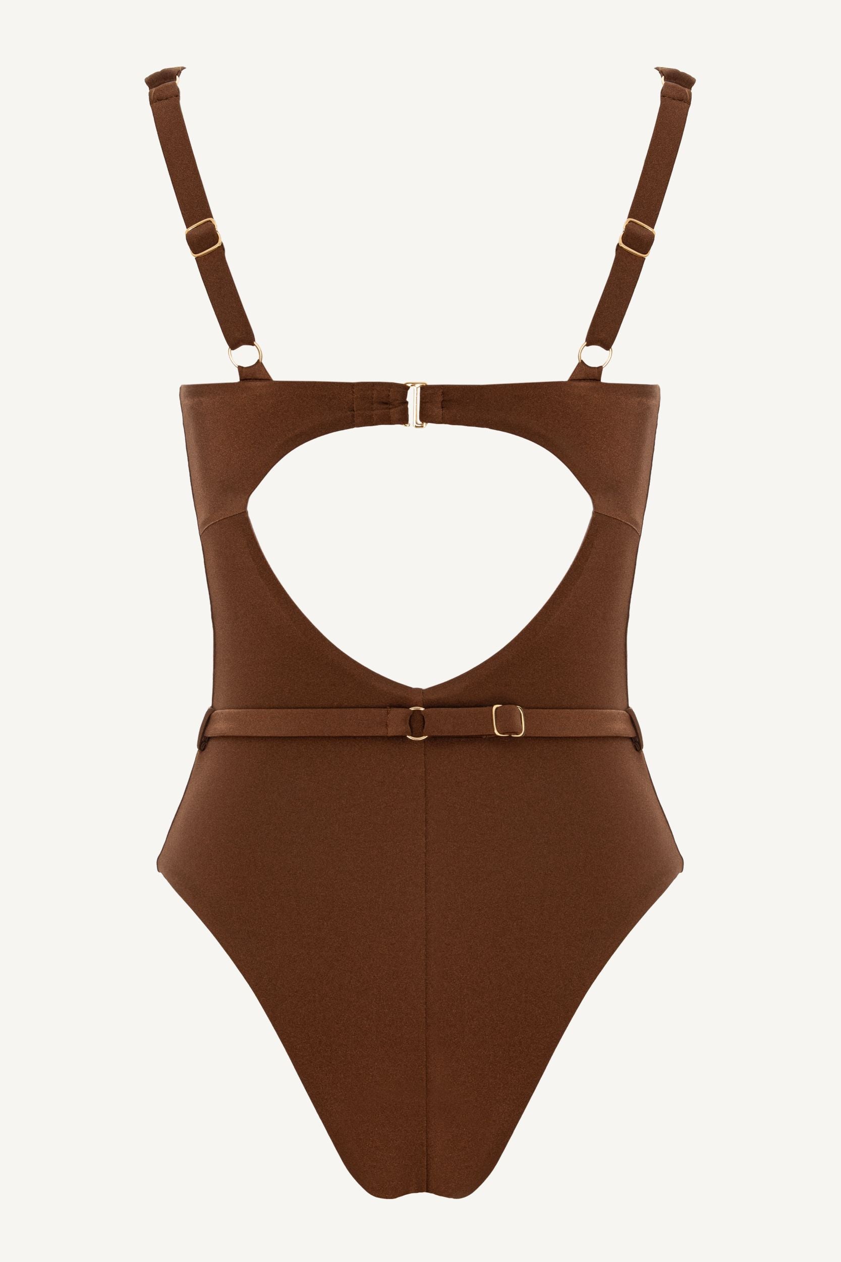 Costum de baie întreg Seashell Balconette Maro Bronzite