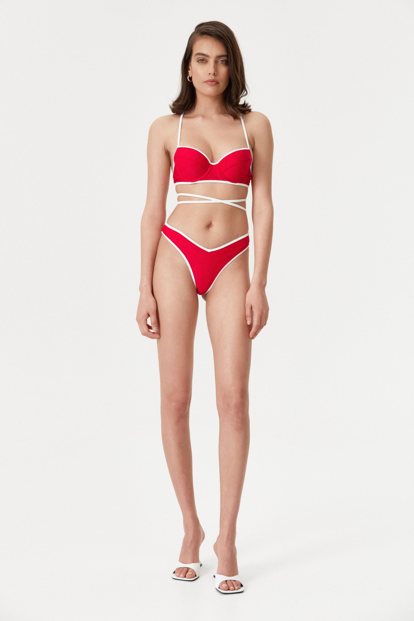 Red Two-Tone Underwire Top