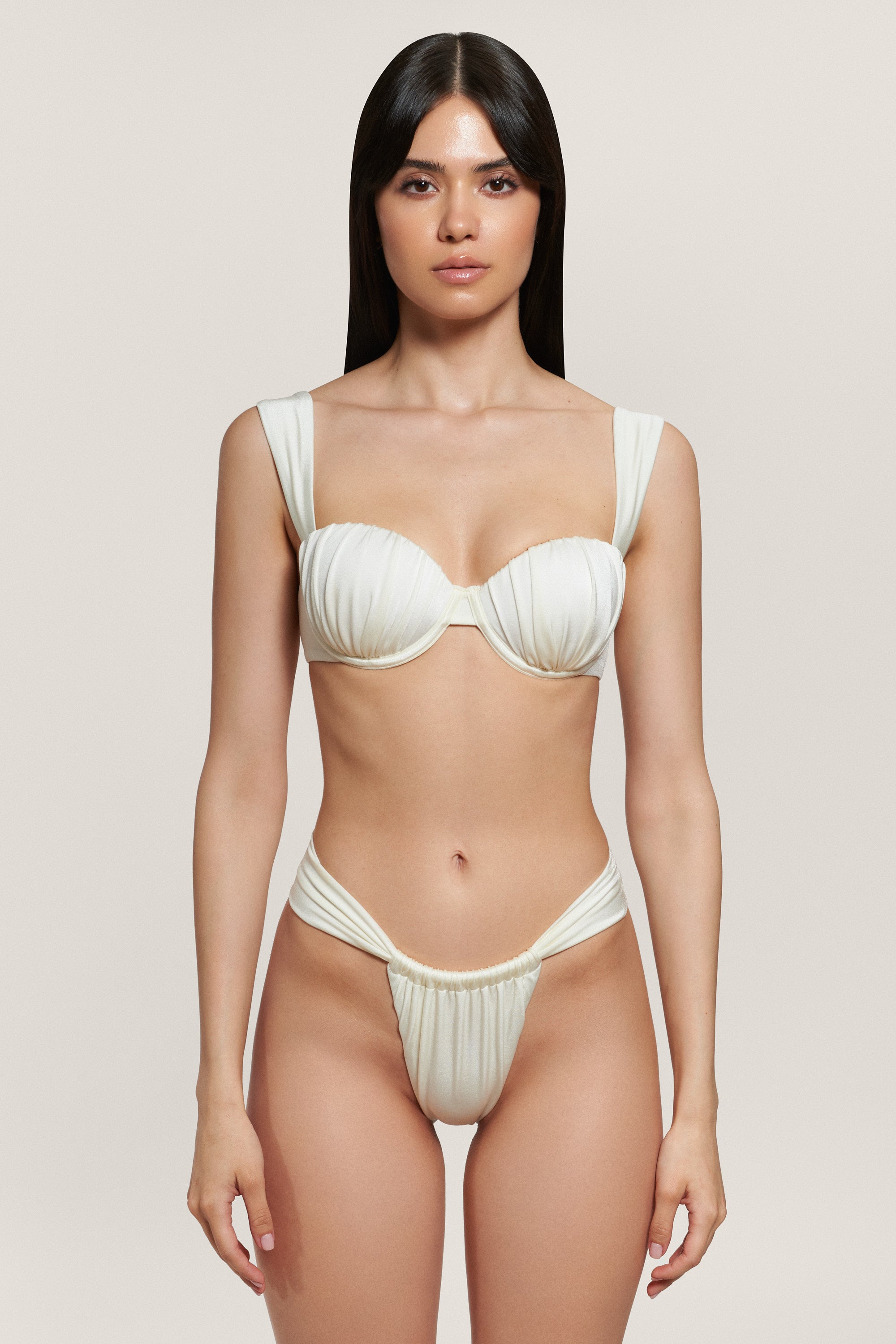 Pearl Ruched Balconette Underwire Top