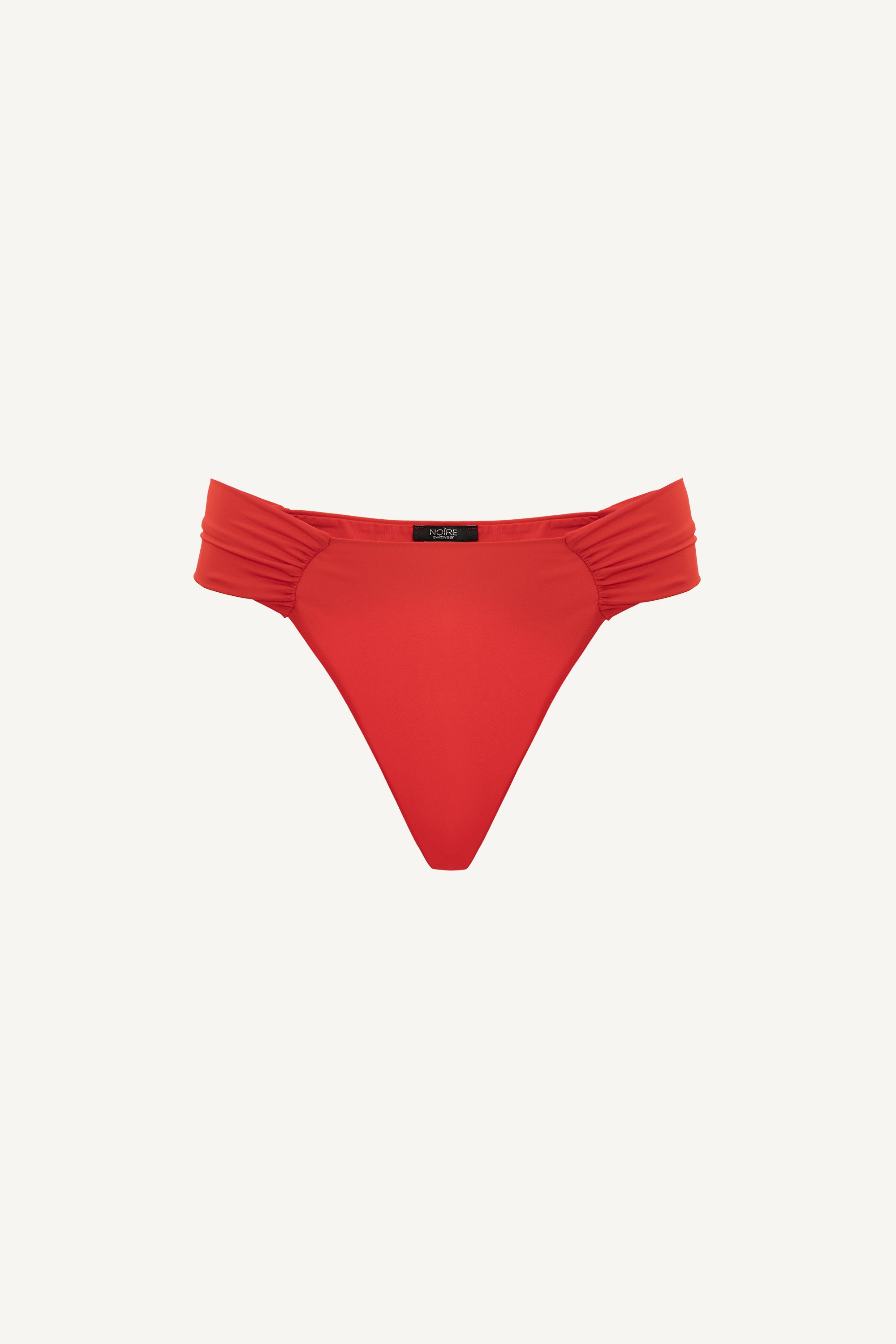 Red Brazilian Ruched Bottom