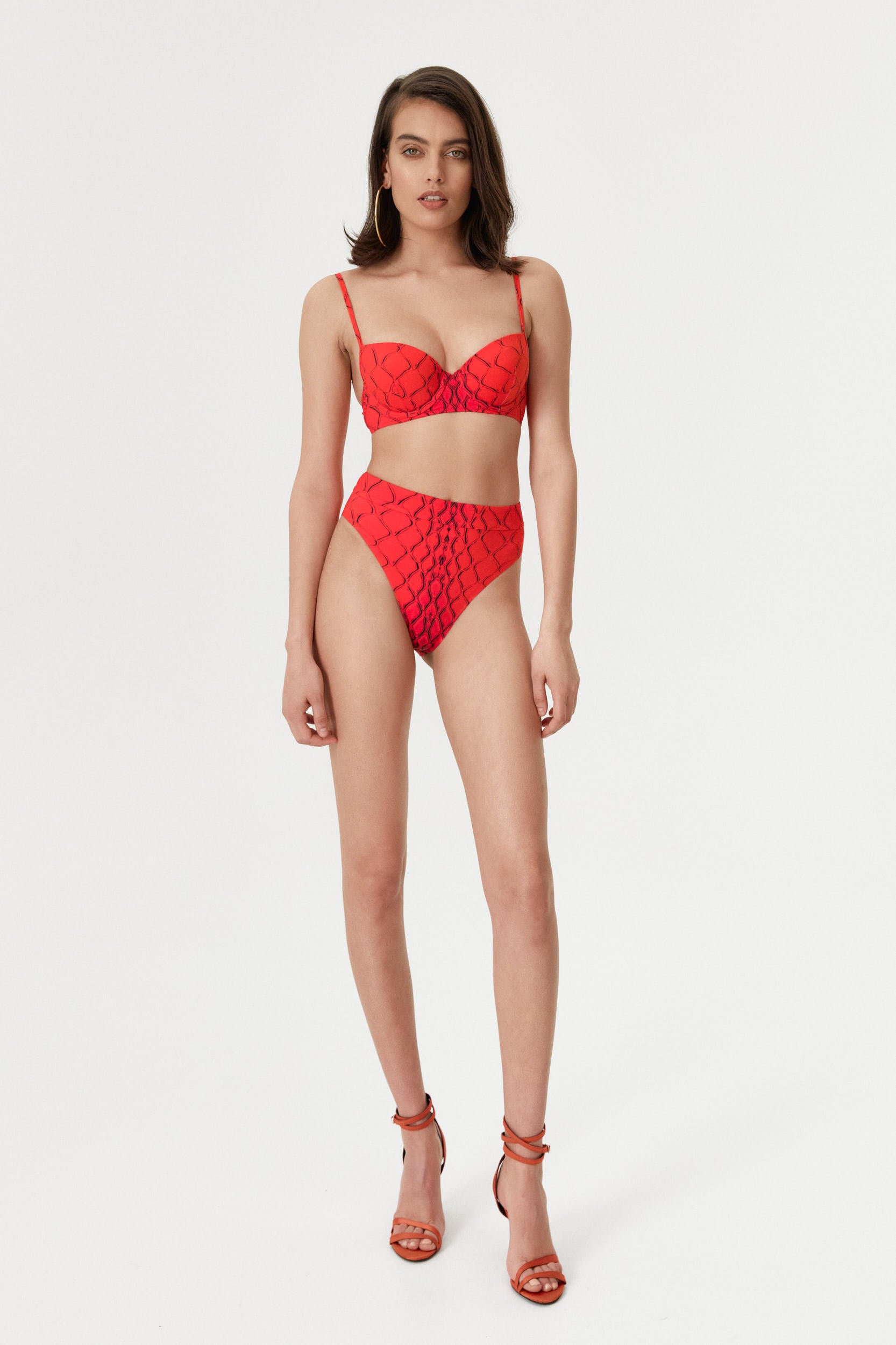 Red Snake Underwire Top