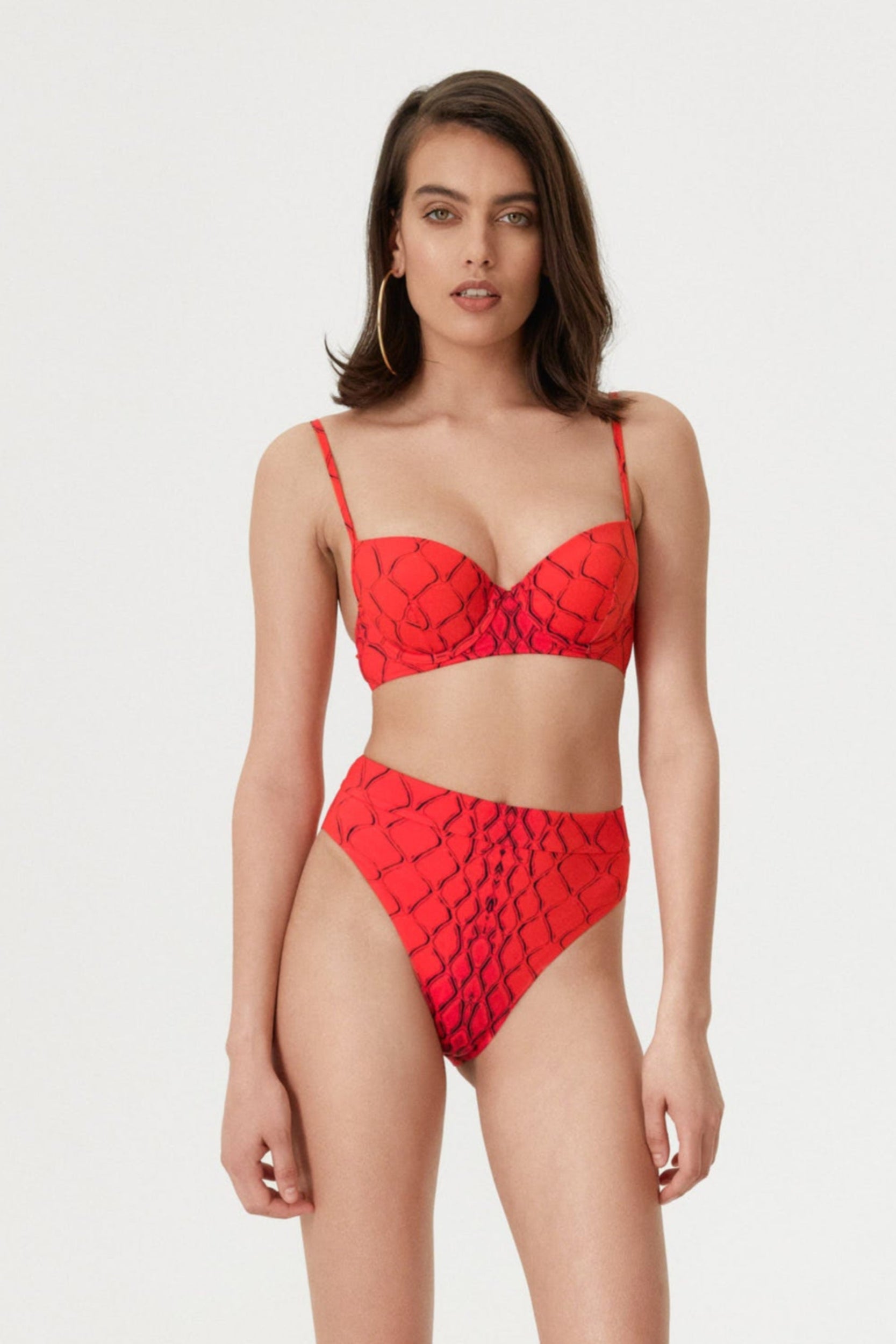 Red Snake Push-Up Bra & High Waist Bikini