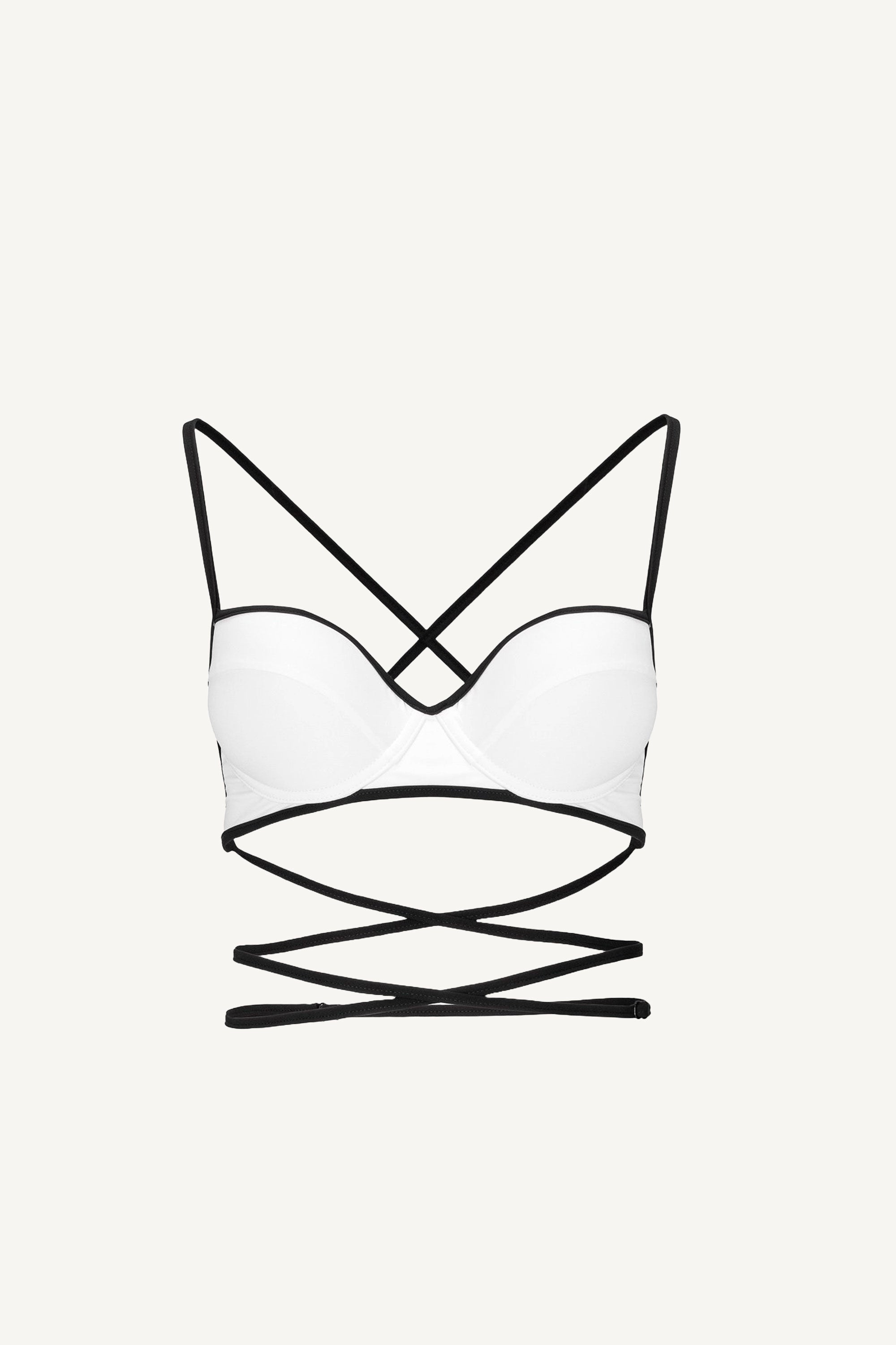 White Two-Tone Underwire Top