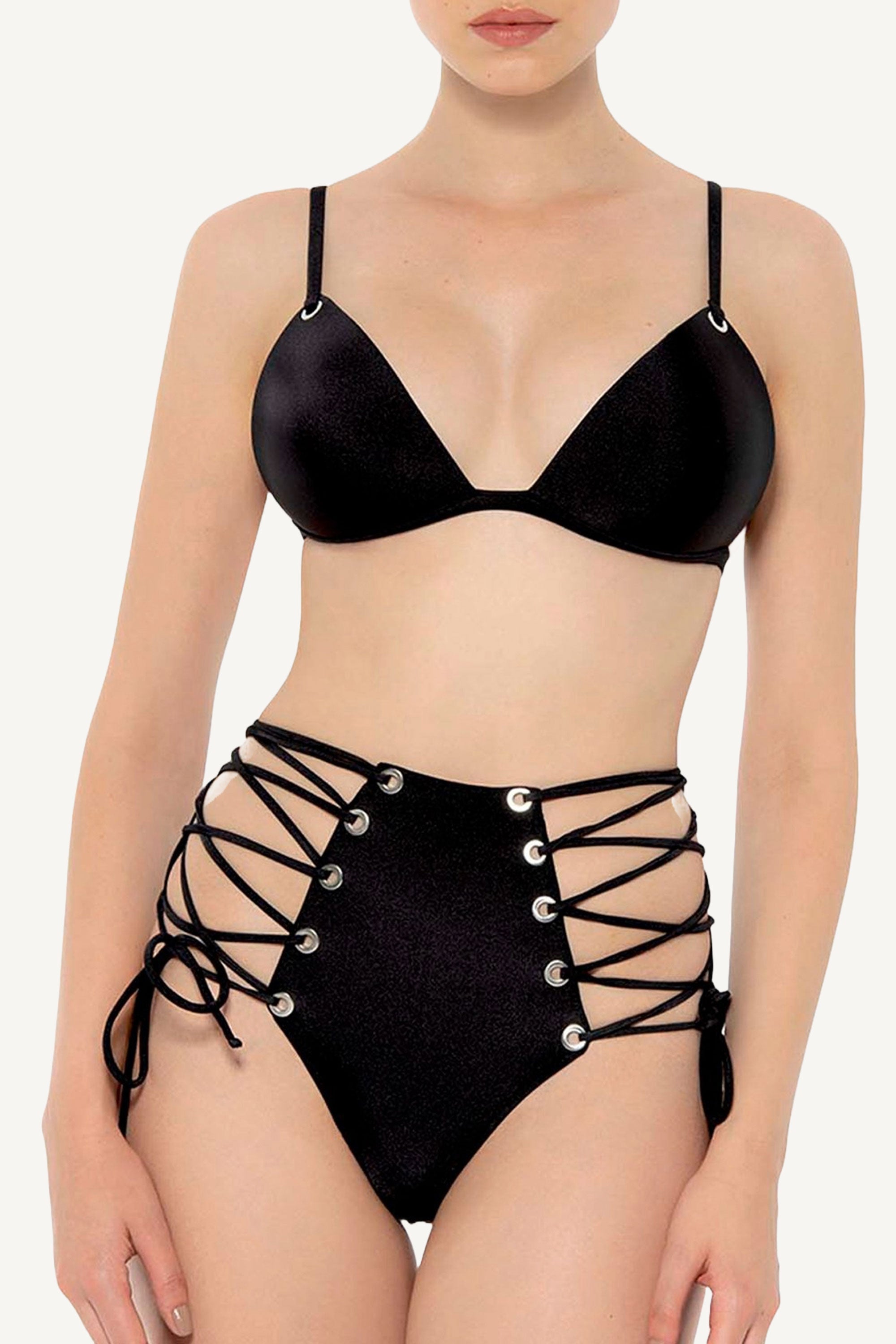 Onyx Tie Side High Waist Bottom