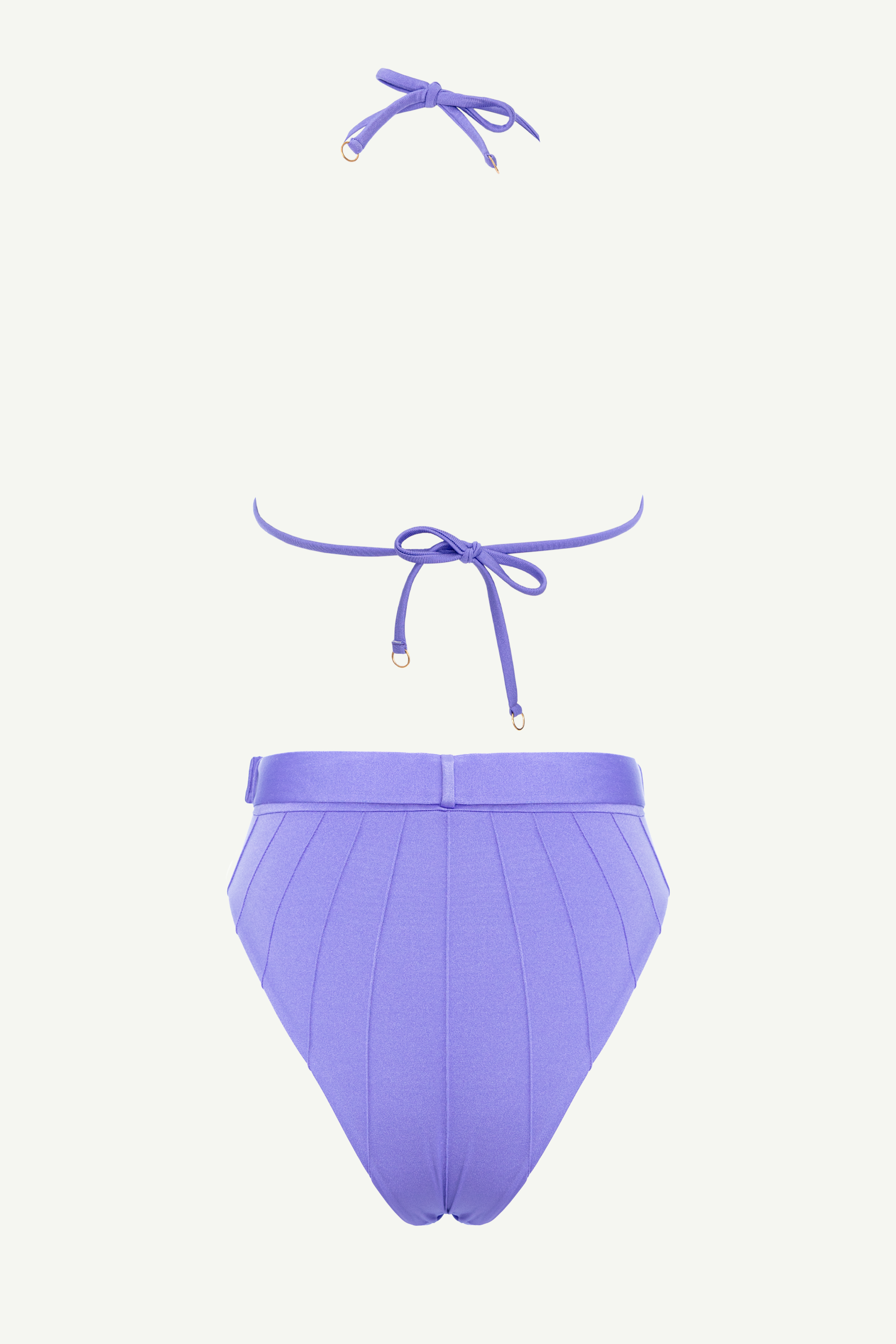 Coquillage Amethyst Triangle Top & High Waist Bikini Bottom